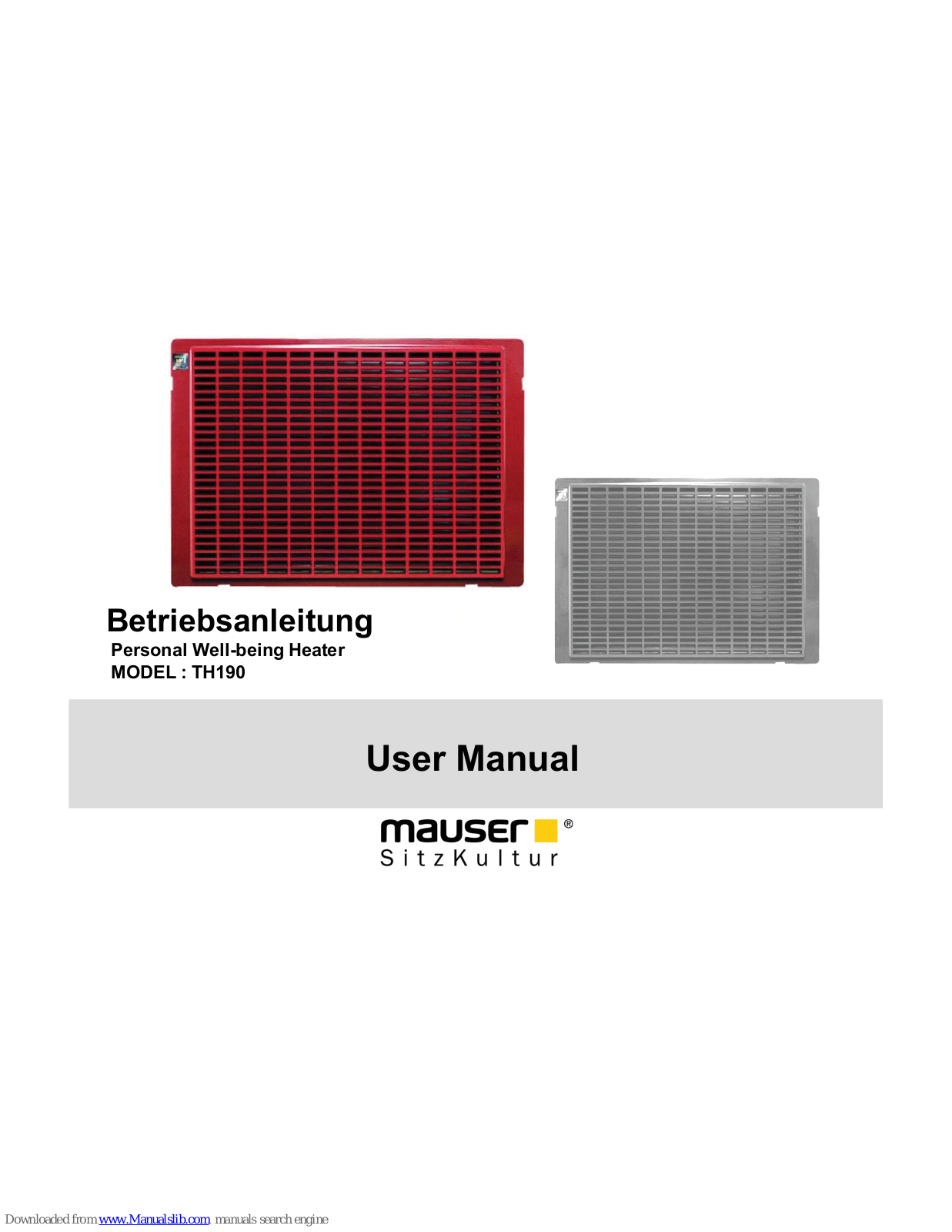 Mauser TH190 User Manual - ManualMachine.com