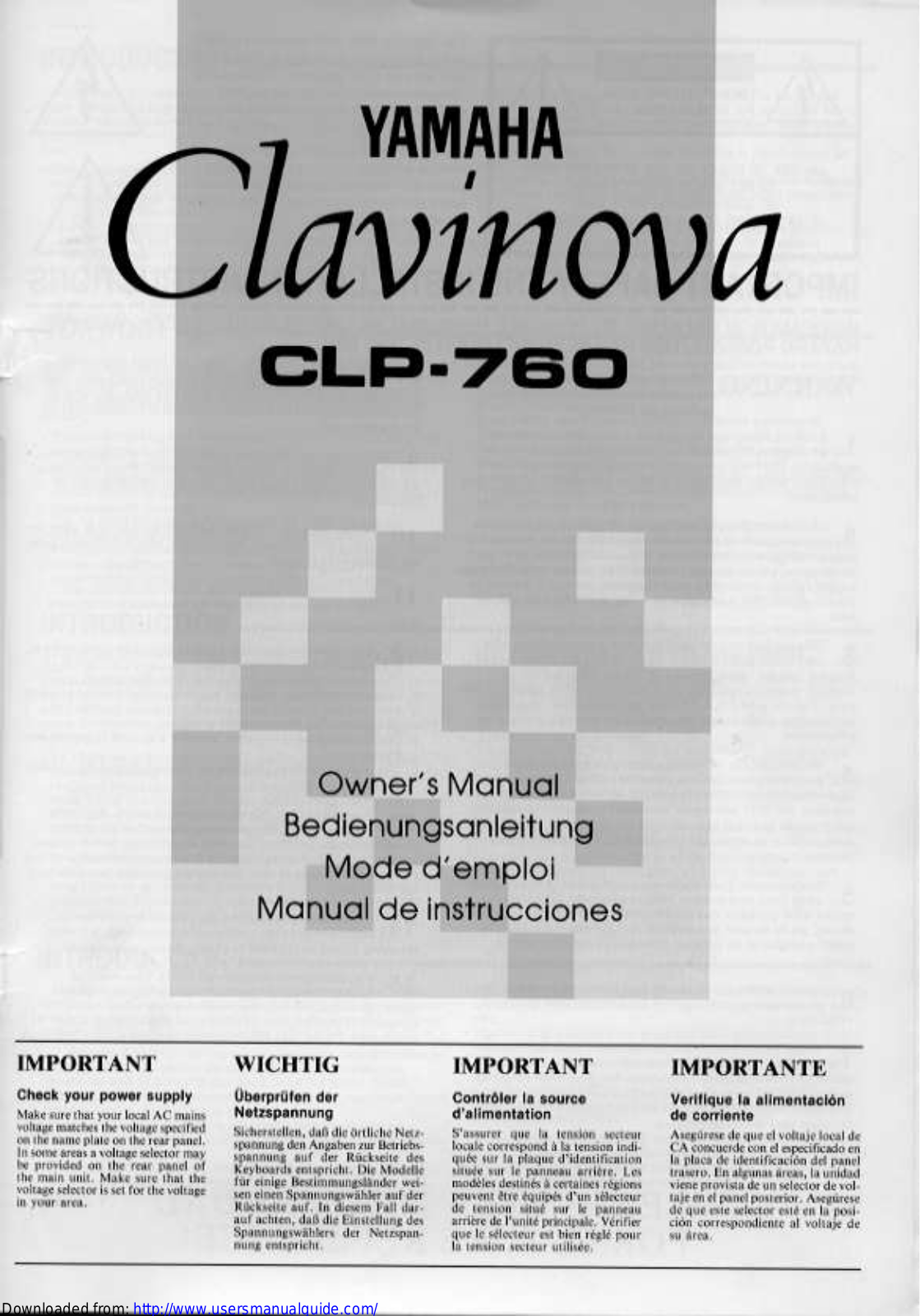Yamaha Audio CLP-760 User Manual