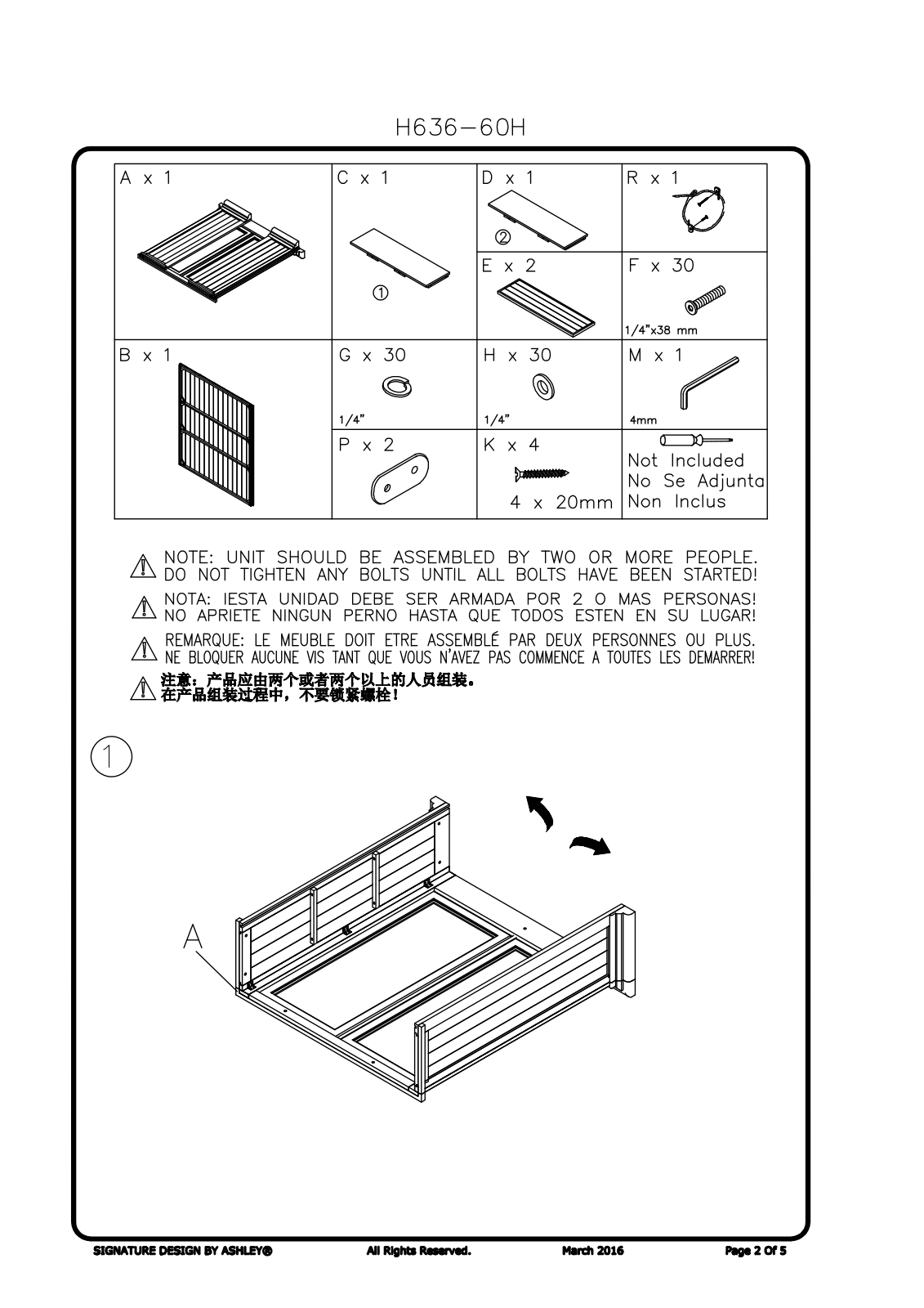 Ashley H63660H Assembly Guide