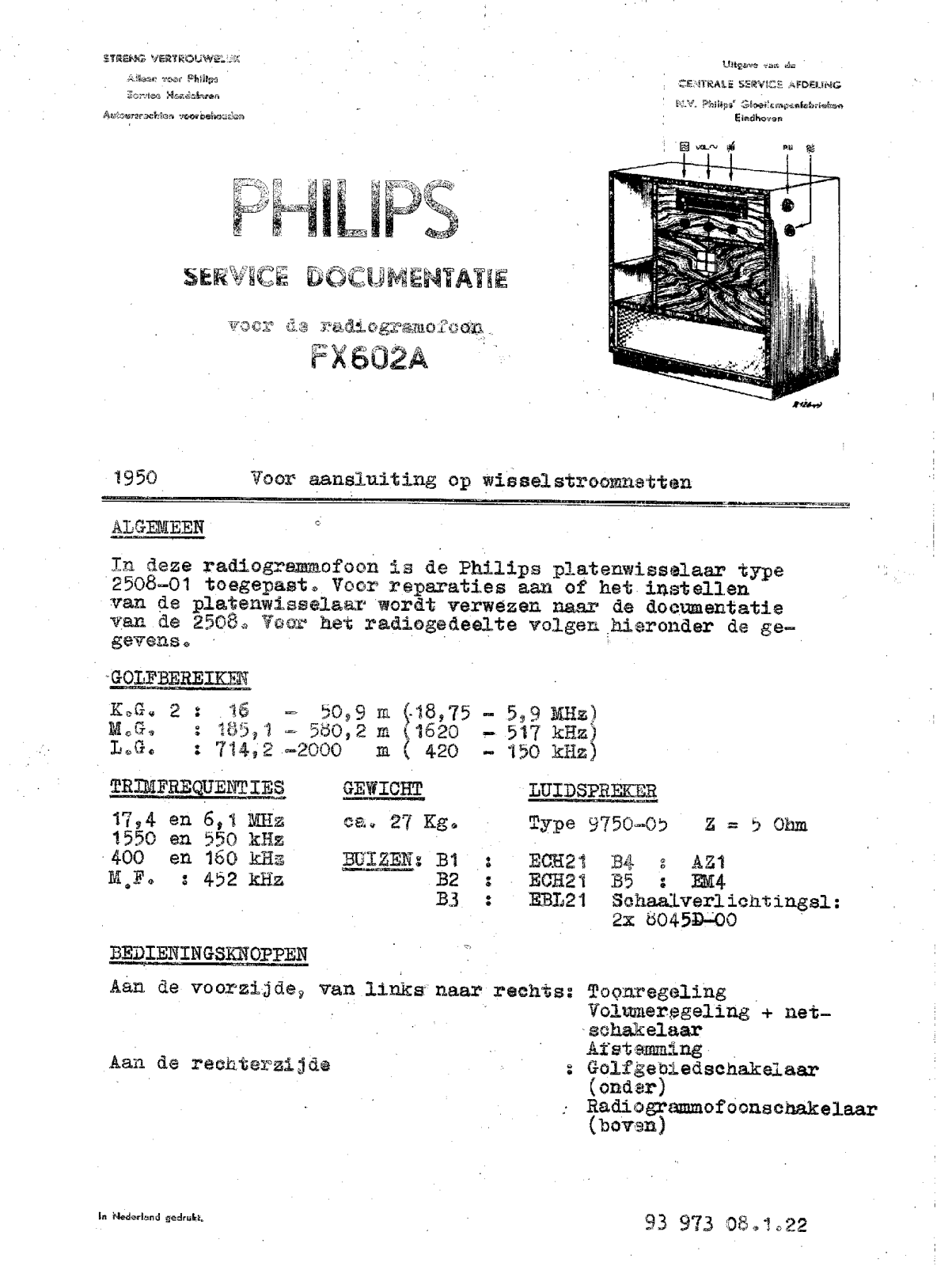 Philips FX-602-A Service Manual