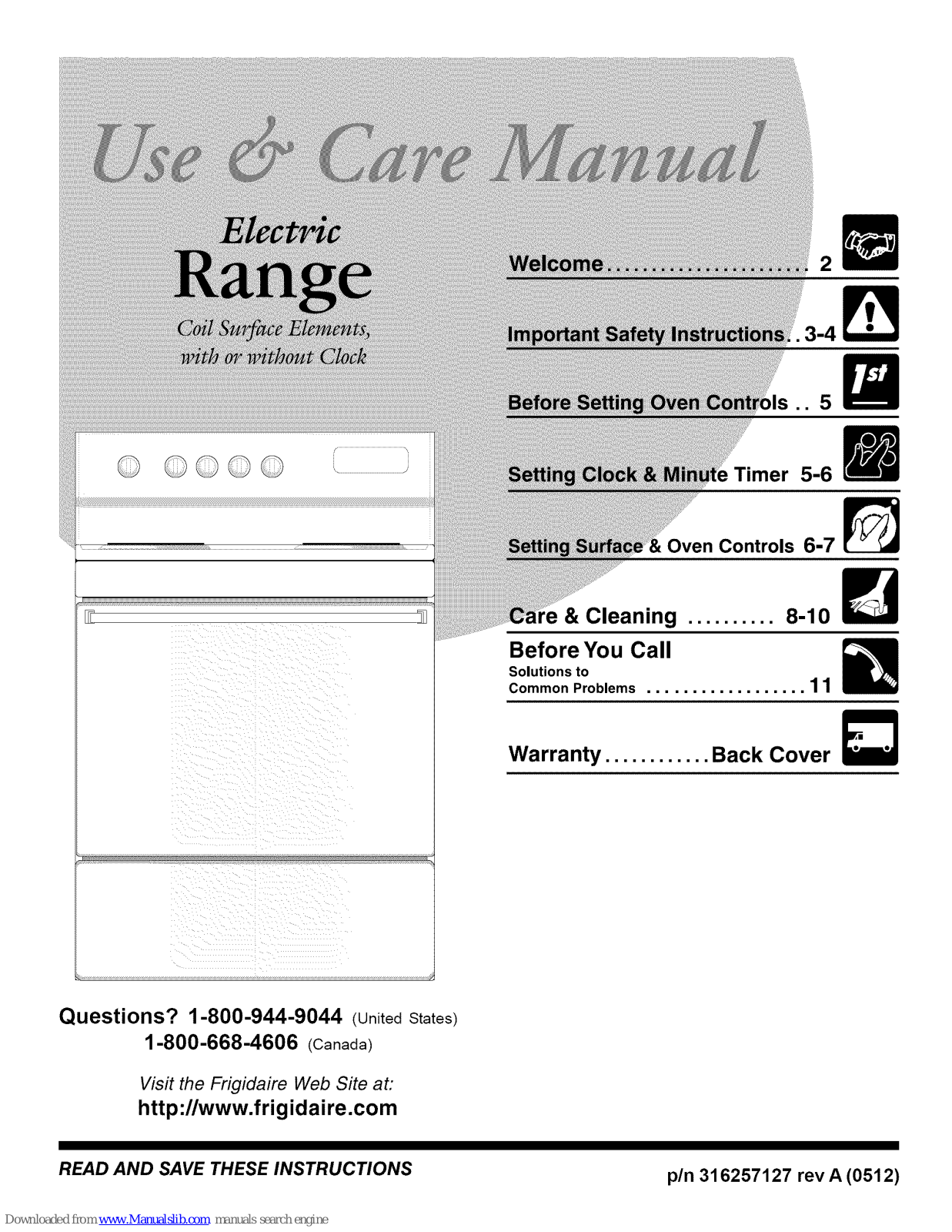 Frigidaire TEF317BWG, TEF303BWG, TEF317BWF, TEF303BWF Use & Care Manual - ManualMachine.com