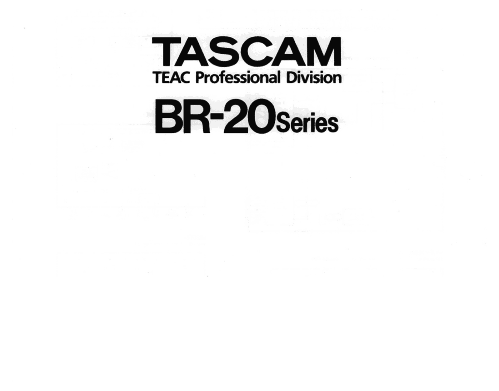 Tascam BR-20 Service manual
