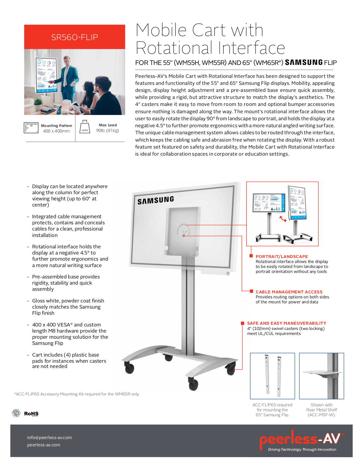 Peerless-AV SR560-FLIP Specsheet