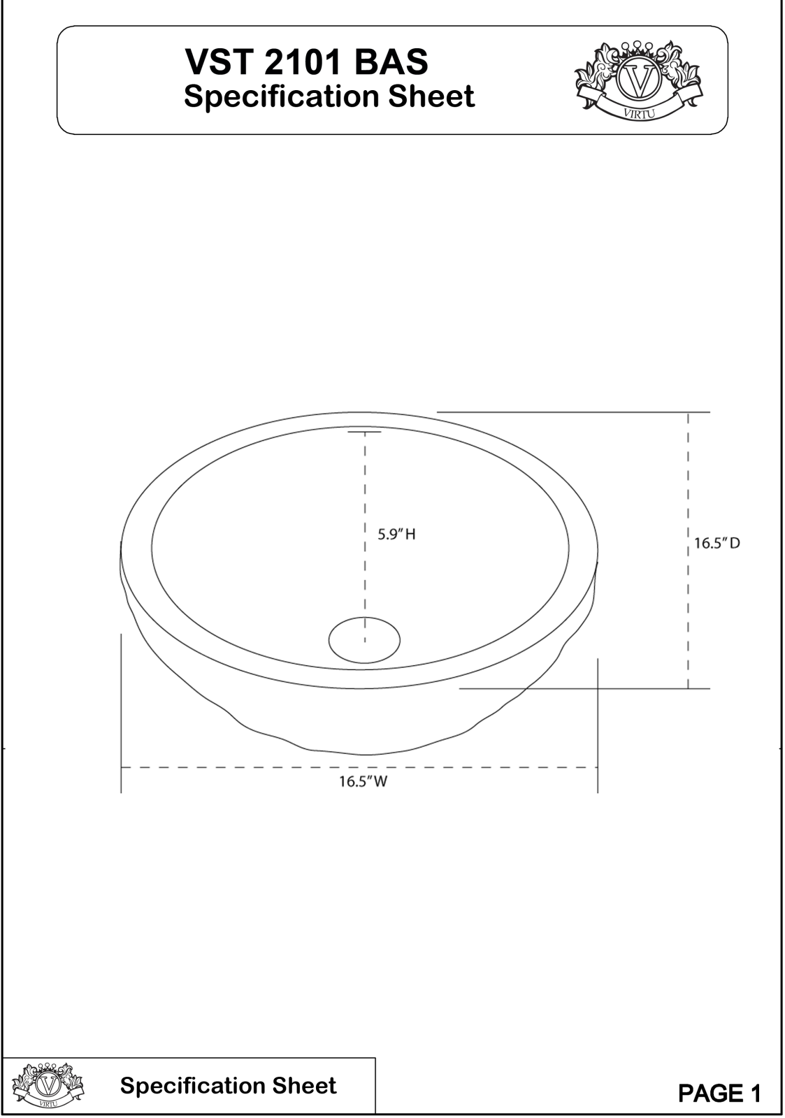 Virtu USA VTU1439 Specifications - ManualMachine.com