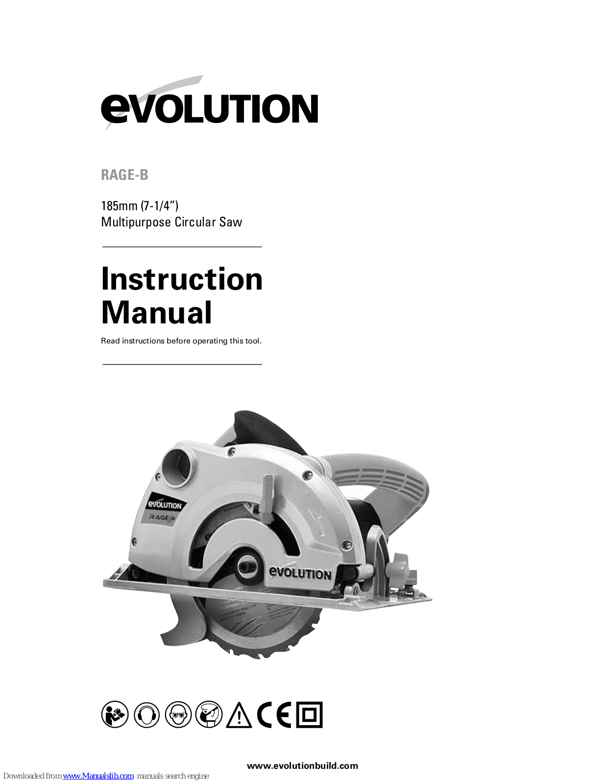 Evolution RAGE-B121852EU, RAGE-B Instruction Manual