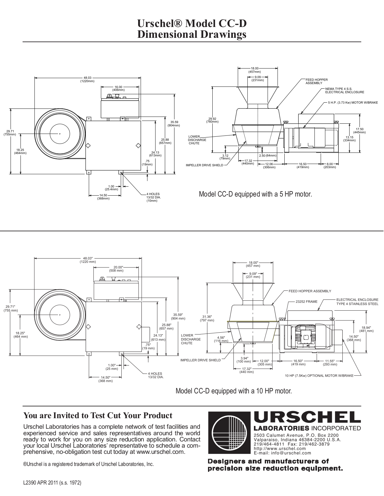 Urschel CC-D Parts Diagram