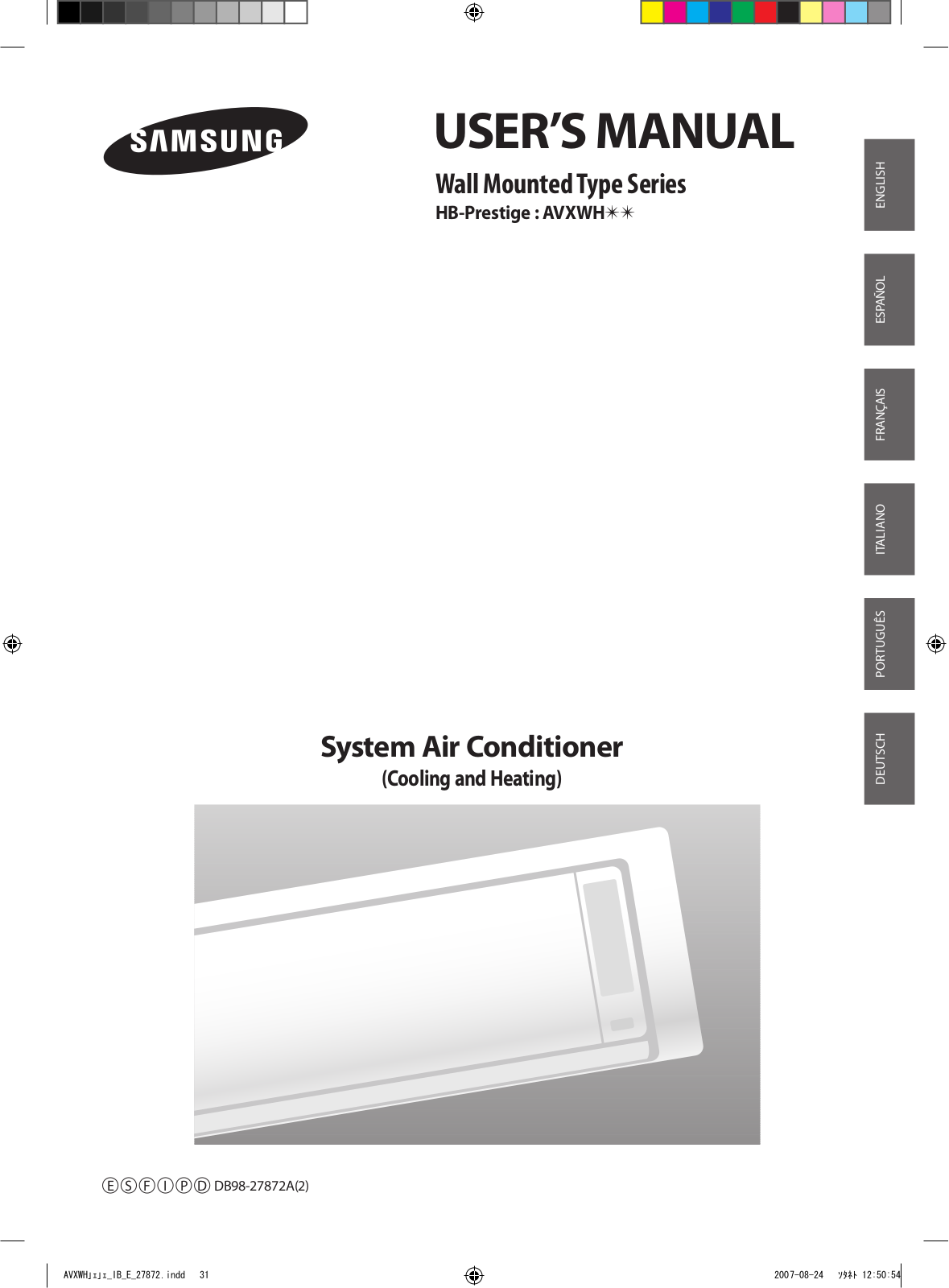 SAMSUNG AVXWHH028EA-01, AVXWHH036EA-01 User Manual