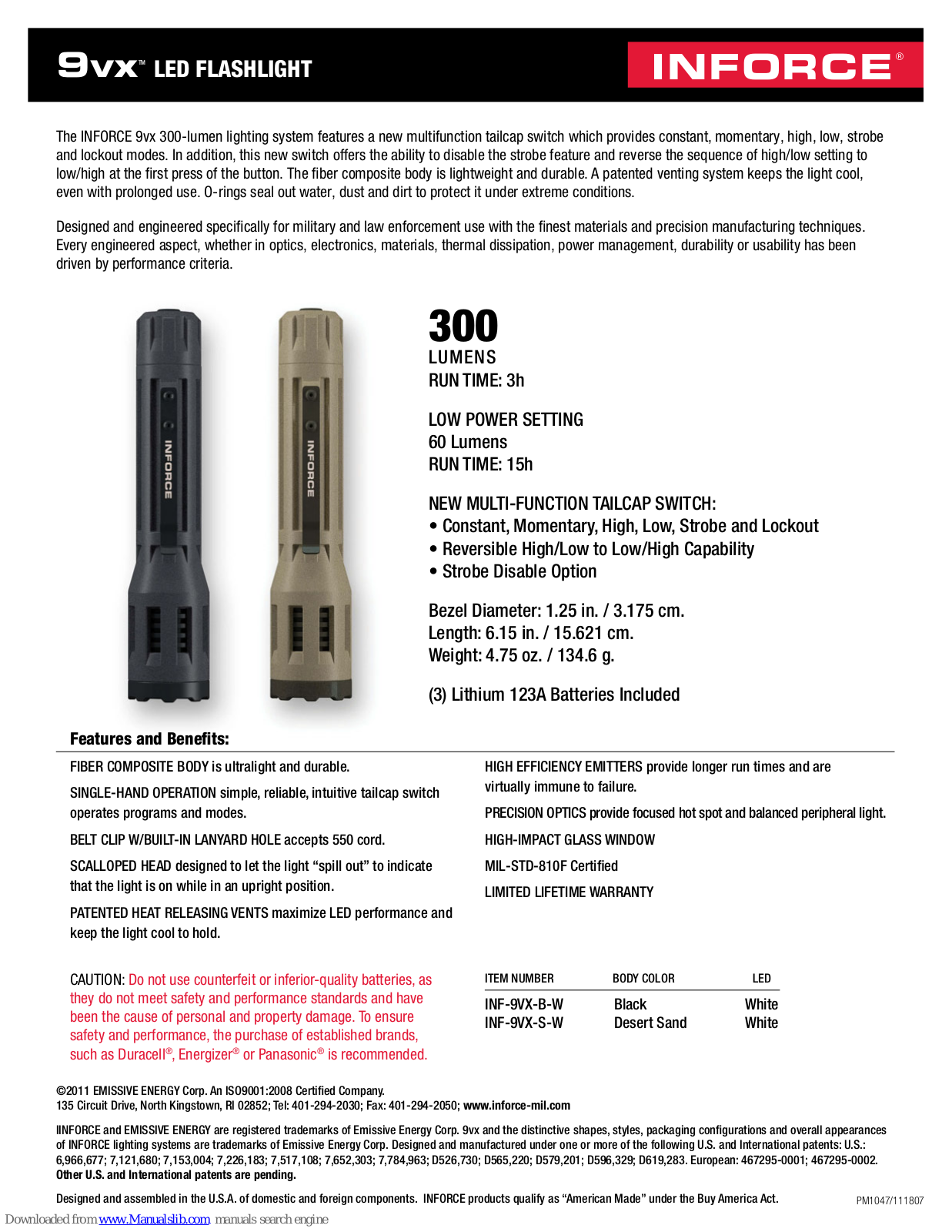 inforce 6vx, 9VX, INF-9VX-B-W, INF-9VX-S-W User Manual - ManualMachine.com