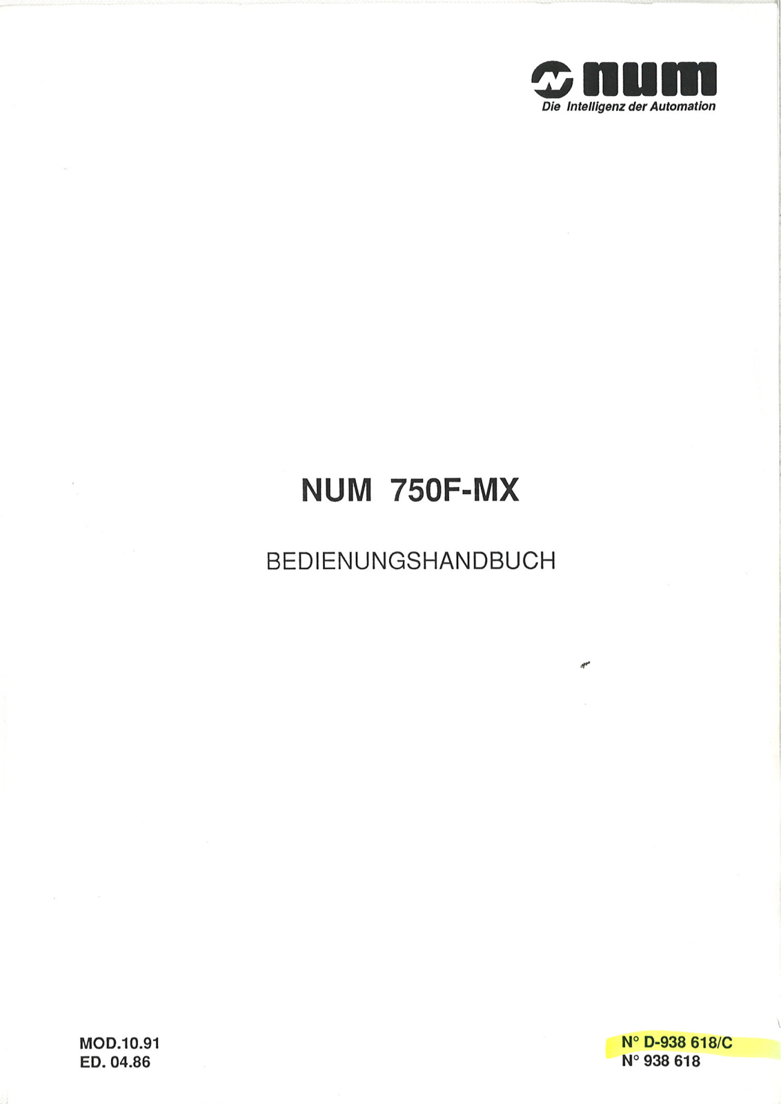 Num 750 F-MX User Manual