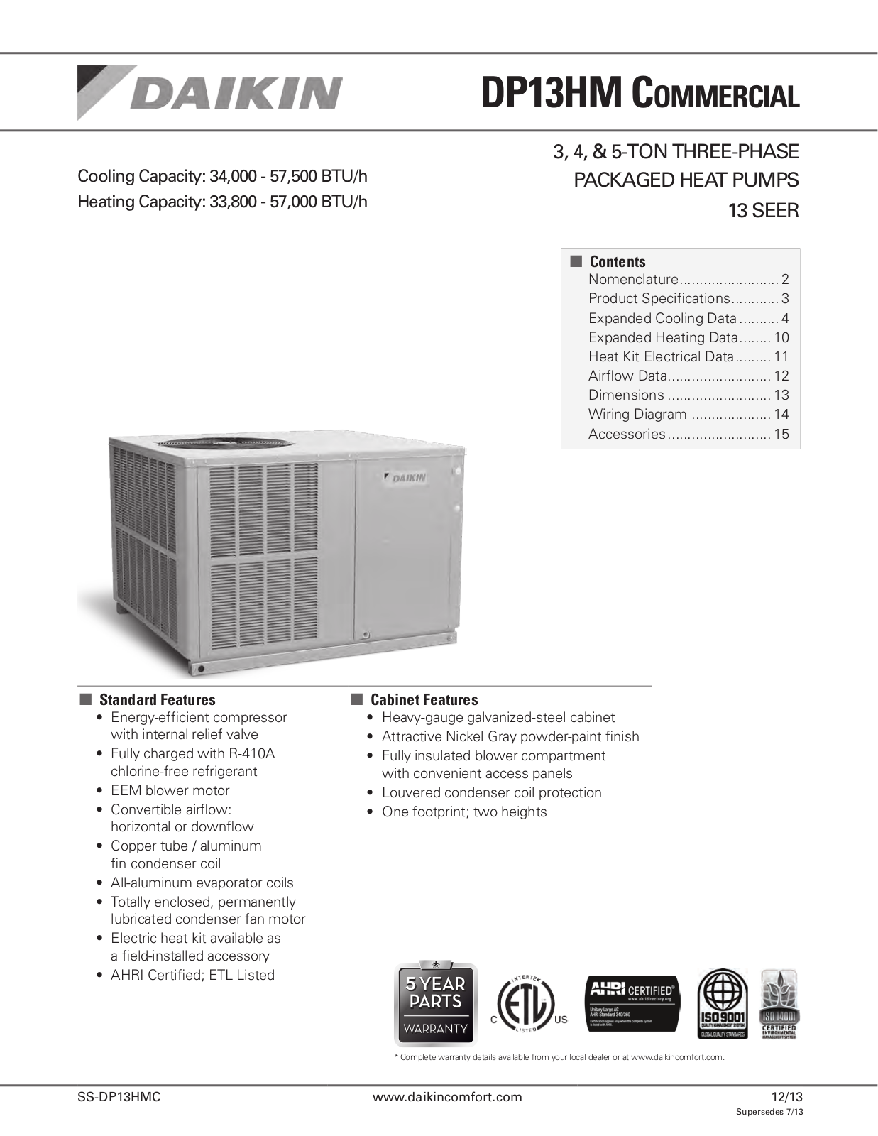 Goodman DP13HM3643AA User Manual