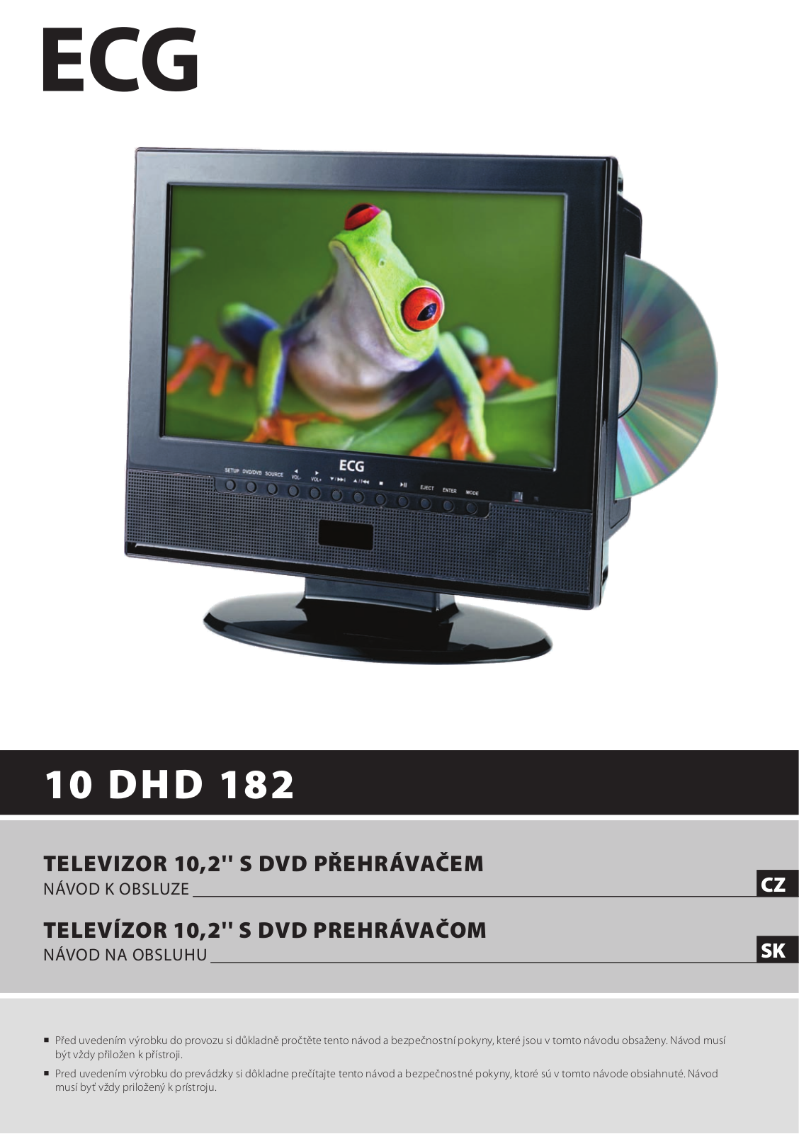 ECG 10 DHD 182 DVB-T User Manual