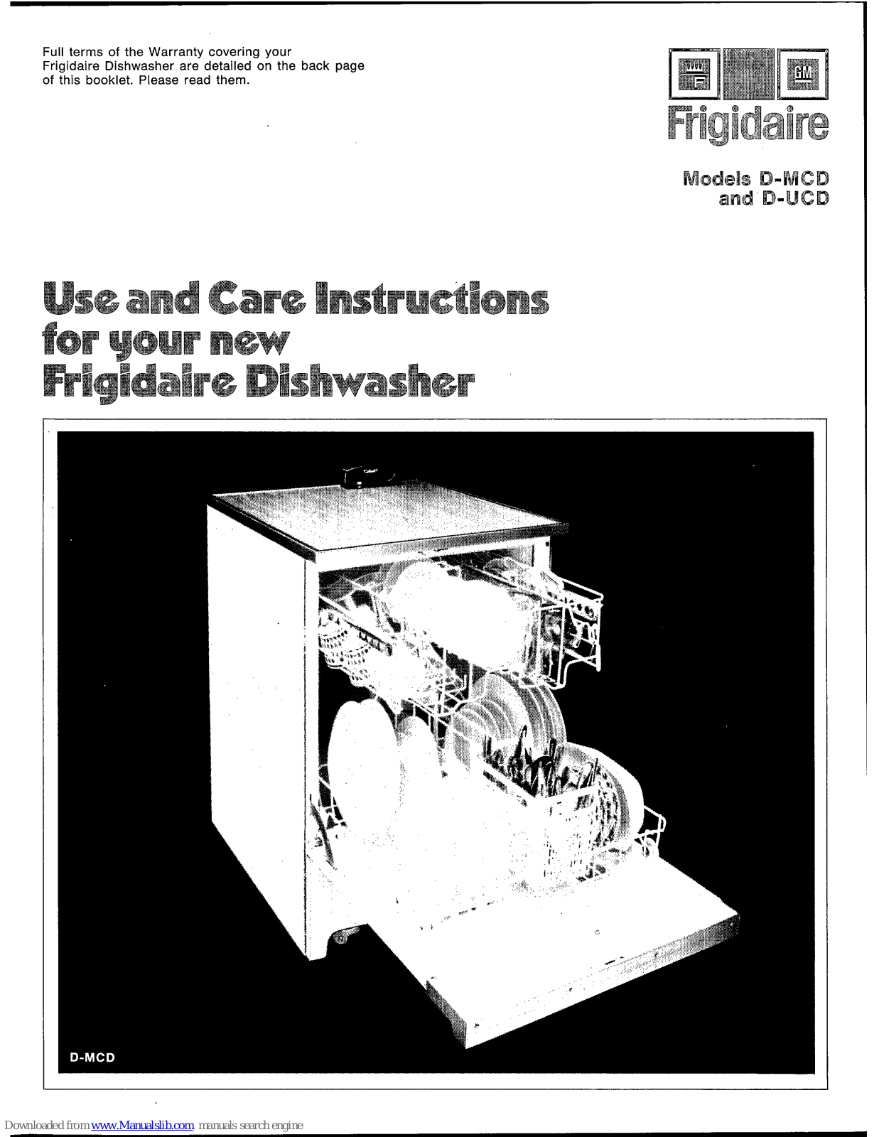 Frigidaire D-MCD, D-UCD Use And Care Instructions Manual