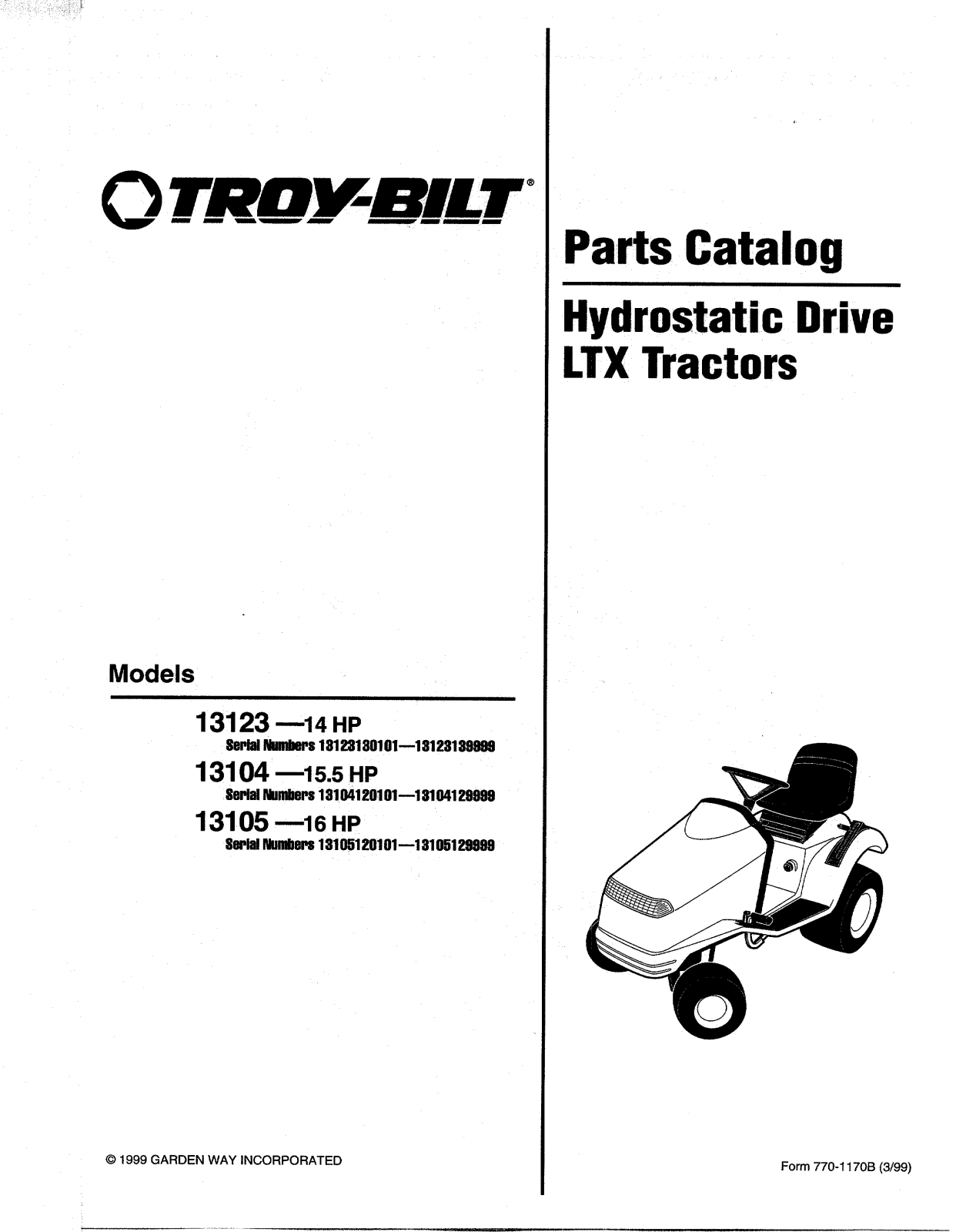 Troy-Bilt 13123, 13105, 13104 User Manual