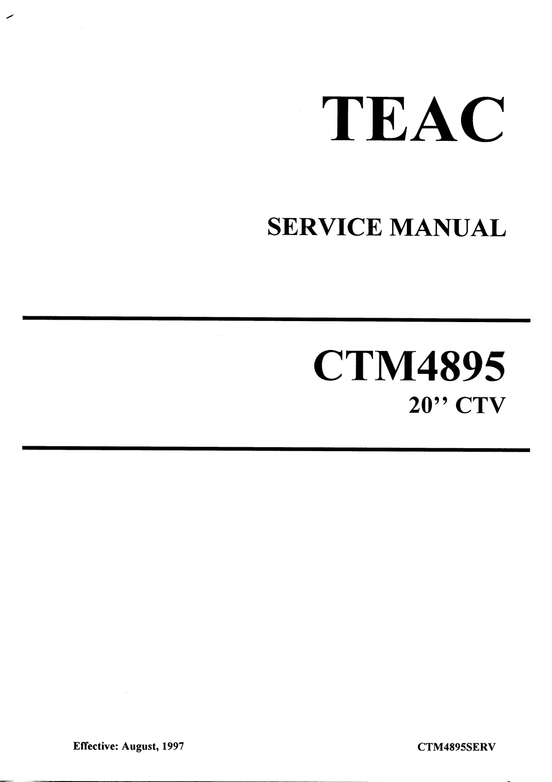 TEAC CTM-4895 Service manual