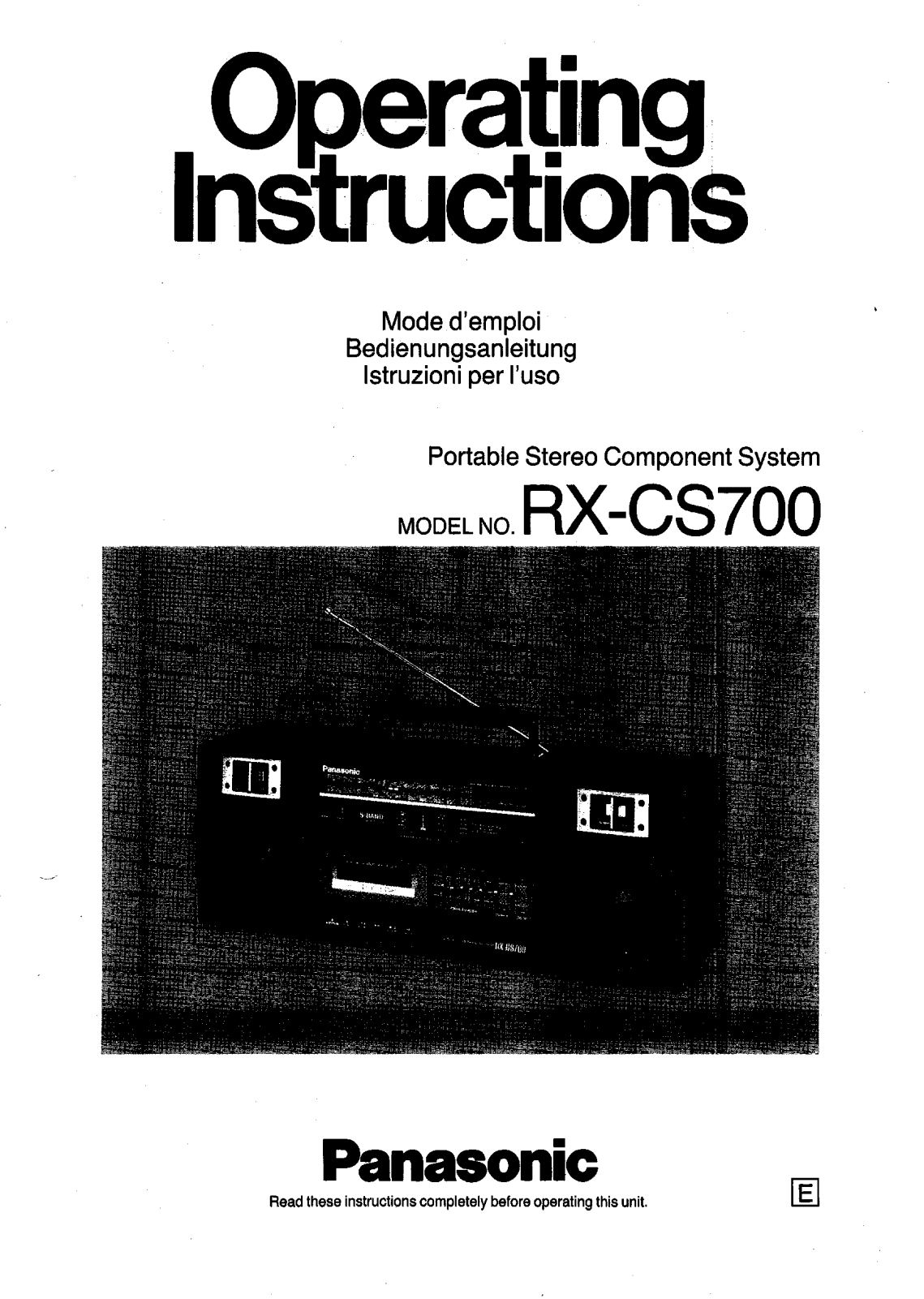 Panasonic RX-CS700 User Manual