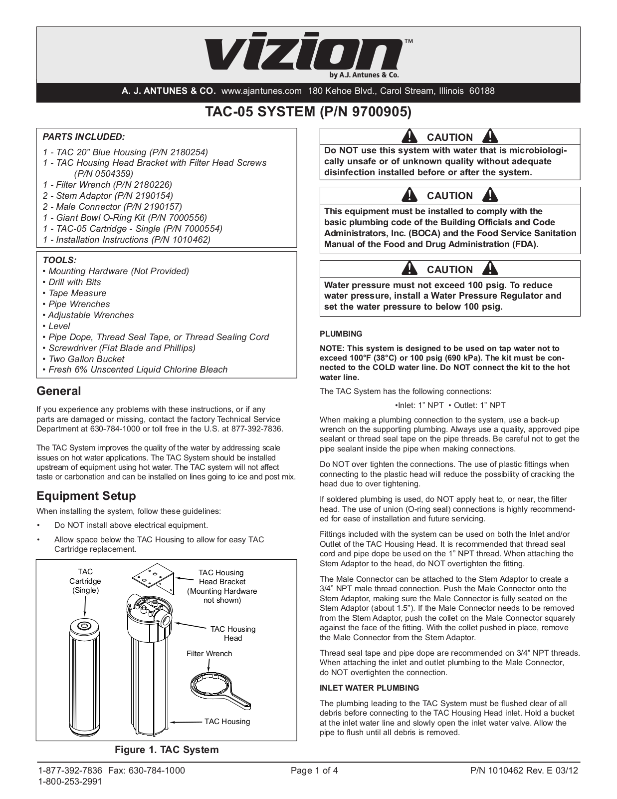 A.J. Antunes & Co TAC-05 9700905 User Manual