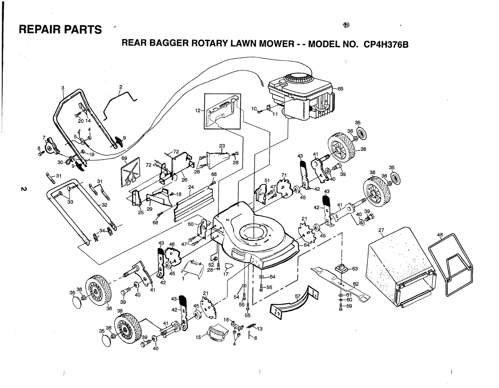 AYP CP4H376B Parts List