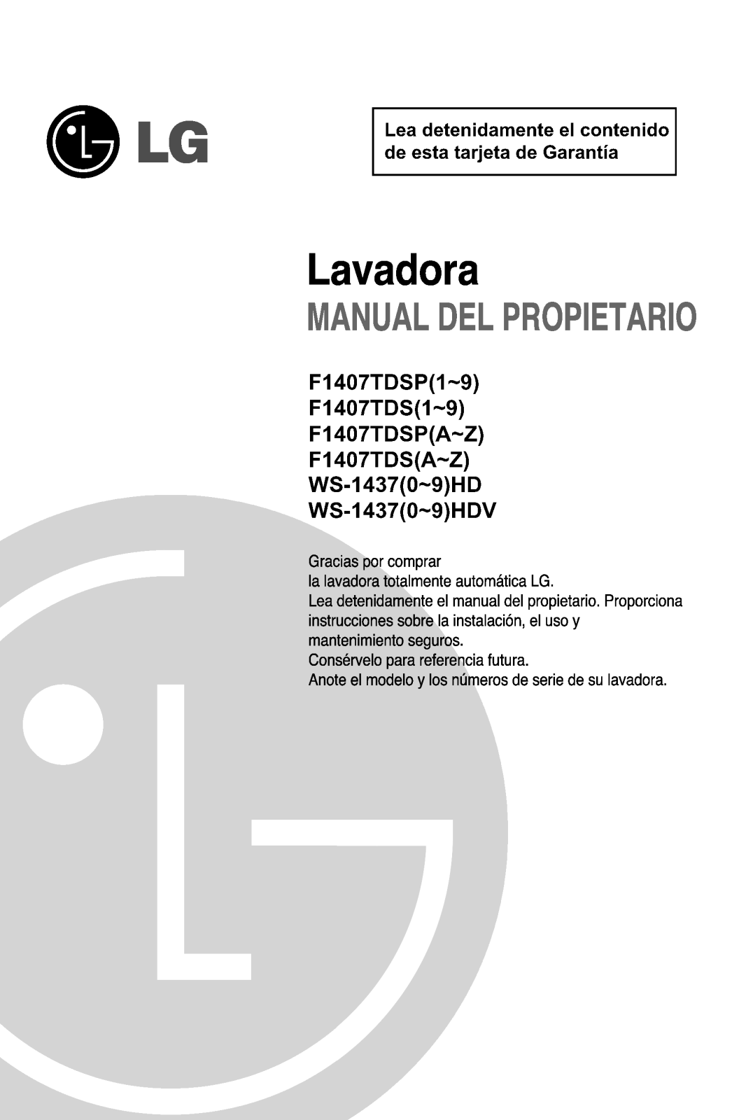 LG WD-1437EFD User Manual