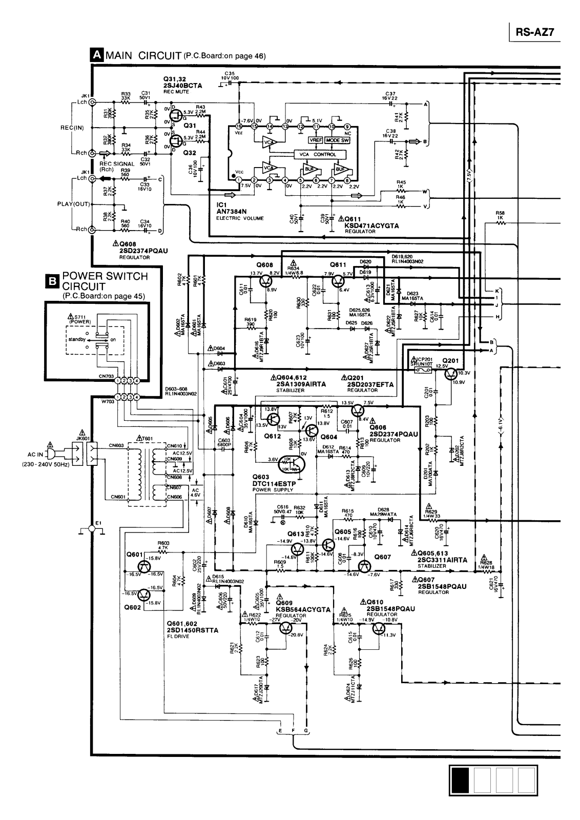 Technics AZ-7, RSAZ-7 Schematic