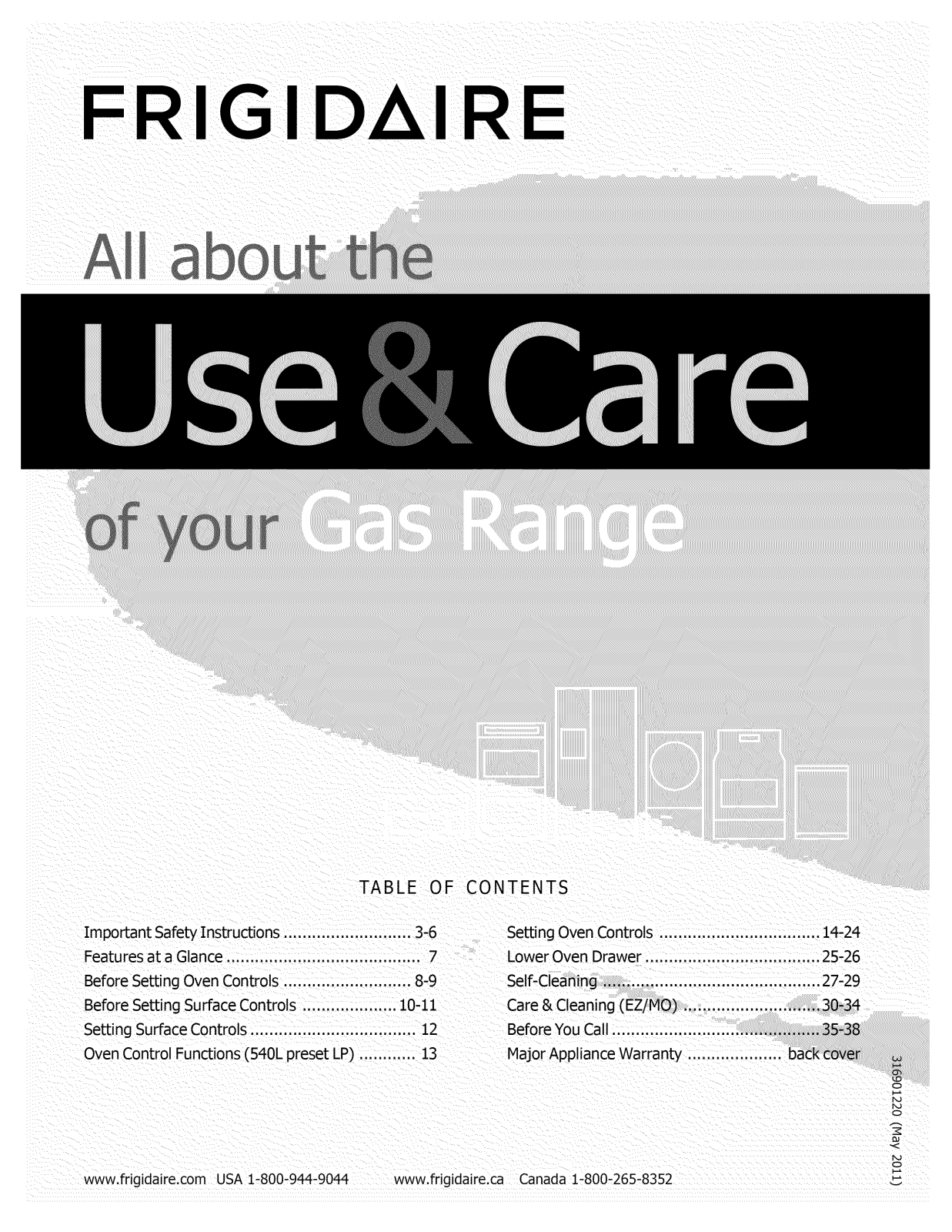 Frigidaire LGLF305MMFB Owner’s Manual