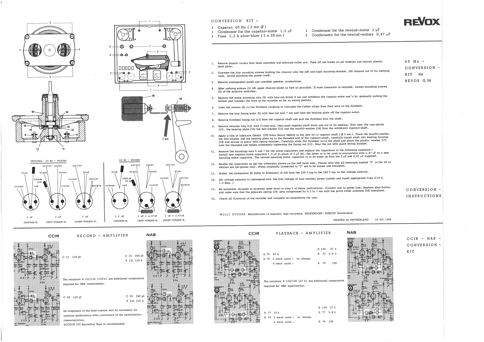 Revox G-36, G-36-60Hz Service Manual