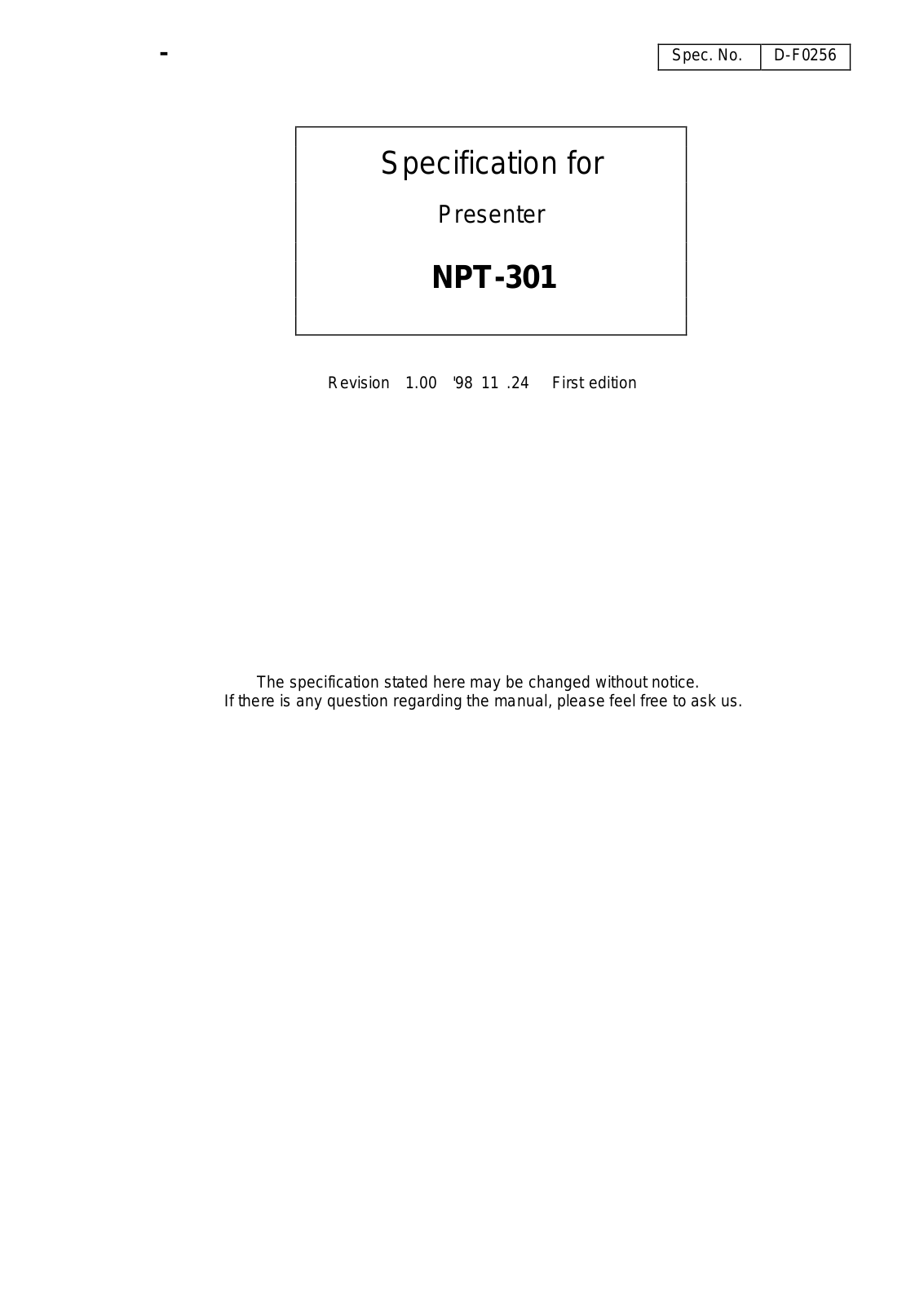 Star Micronics NP-301 User Manual