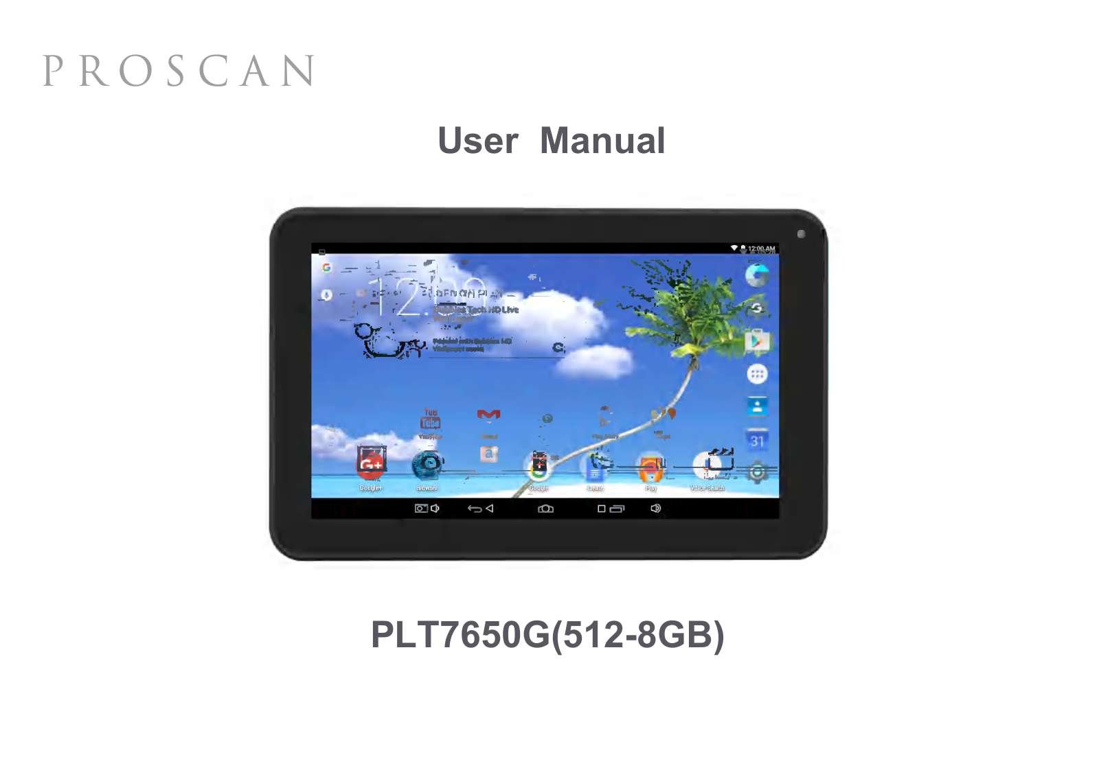 Proscan PLT7650G, 512-8GB User Manual