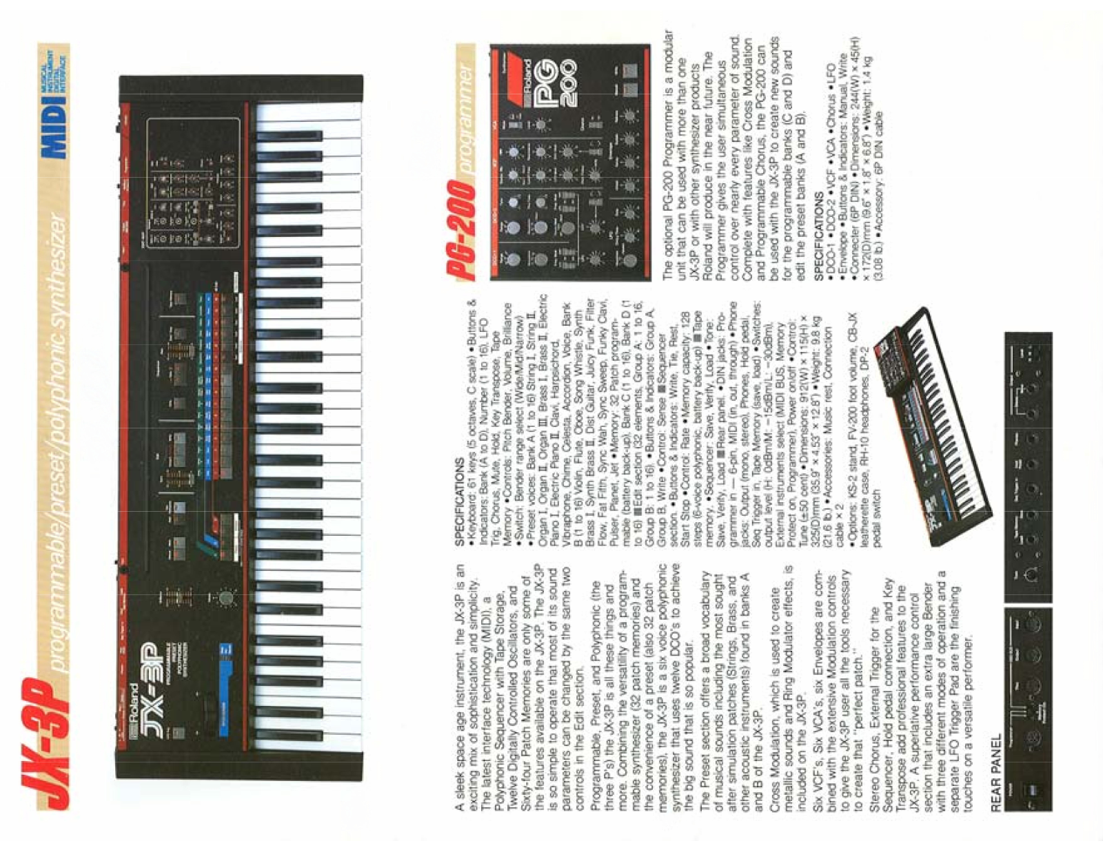 Roland Corporation PG-200, JX-3P User's Manual