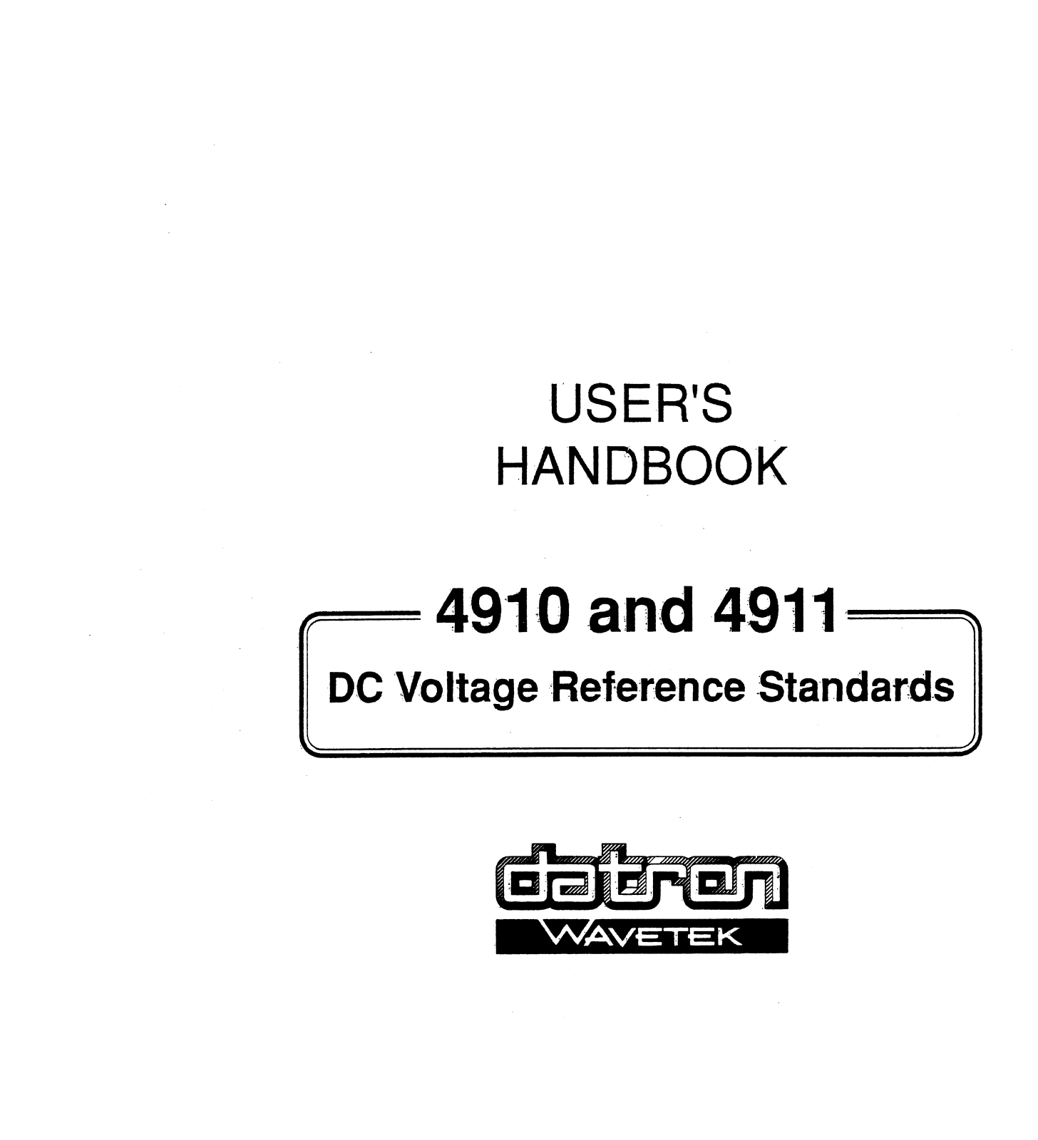 Datron 4910, 4911 quick reference guide