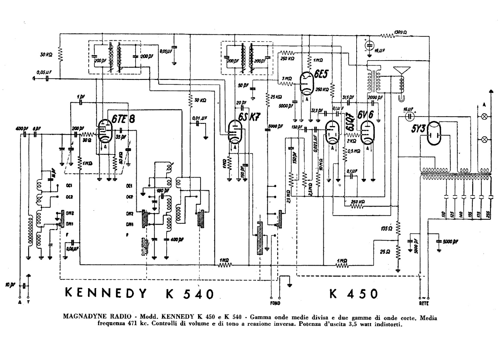 Kennedy k450, k540 schematic