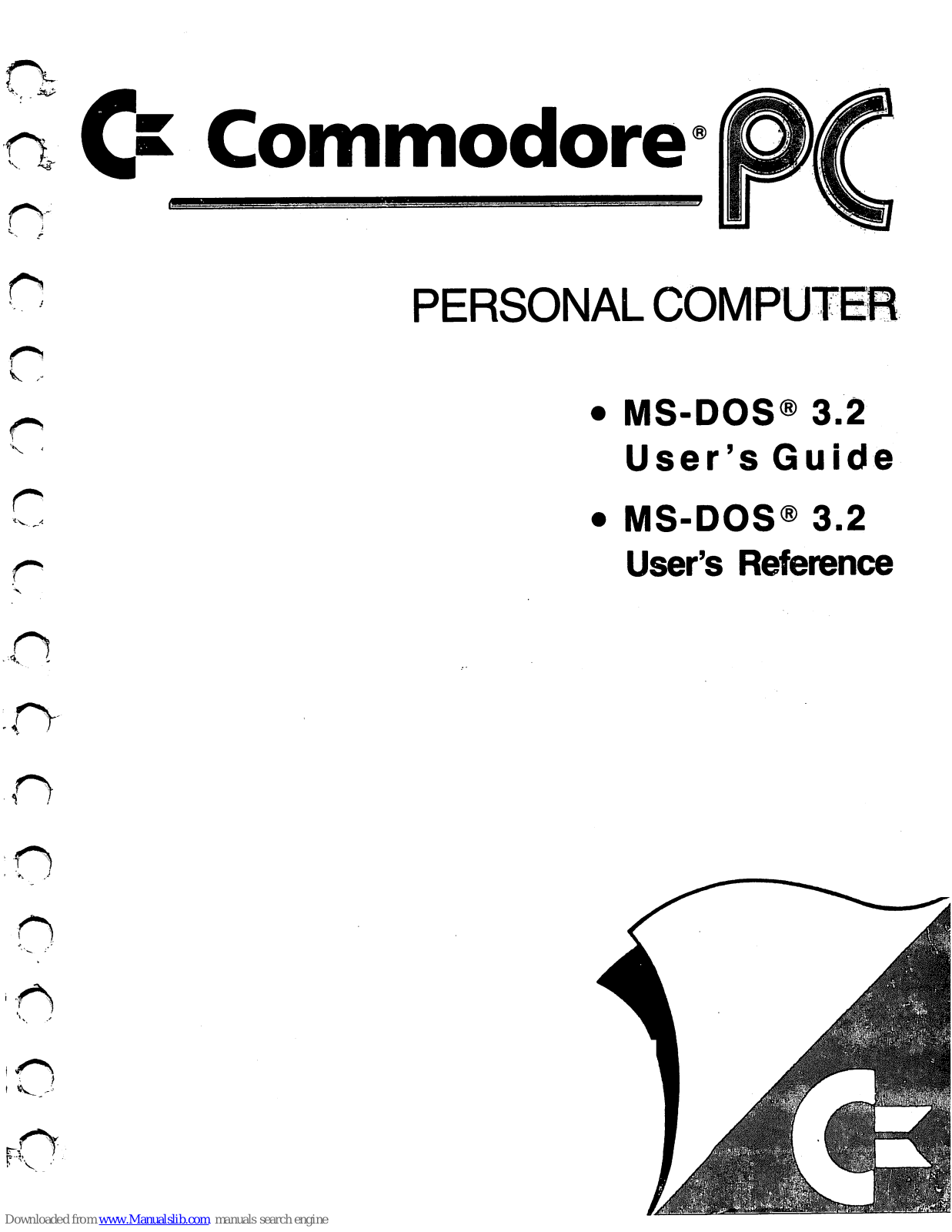 Commodore PC Ms-dos 3.2 User's Manual