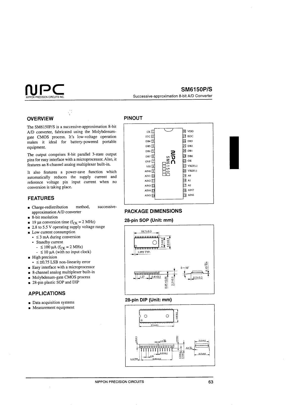 NPC SM6150P, SM6150S Datasheet