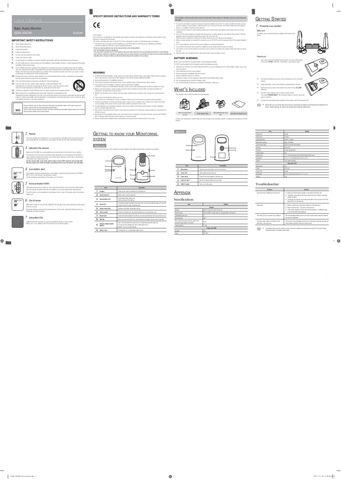 Hanwha Techwin SEW2001WB Users Manual