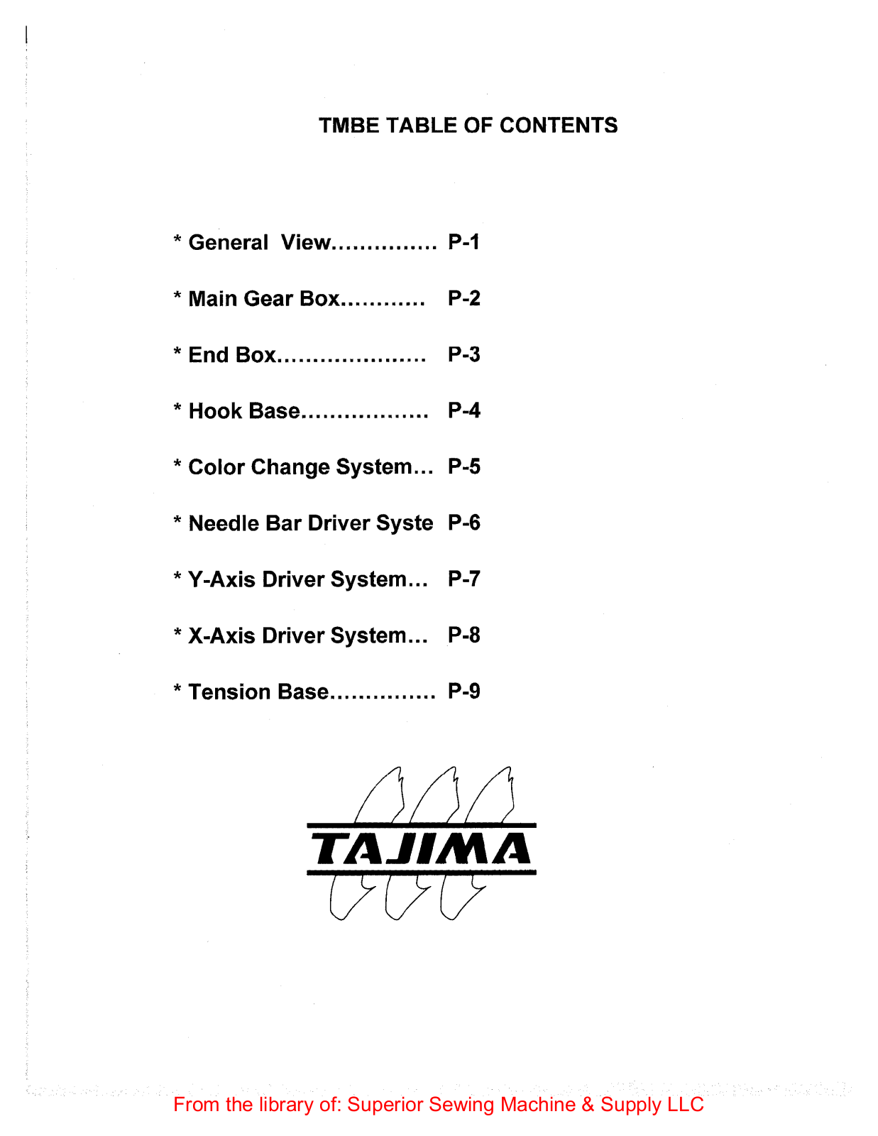 Tajima TMBE-600 User Manual - ManualMachine.com