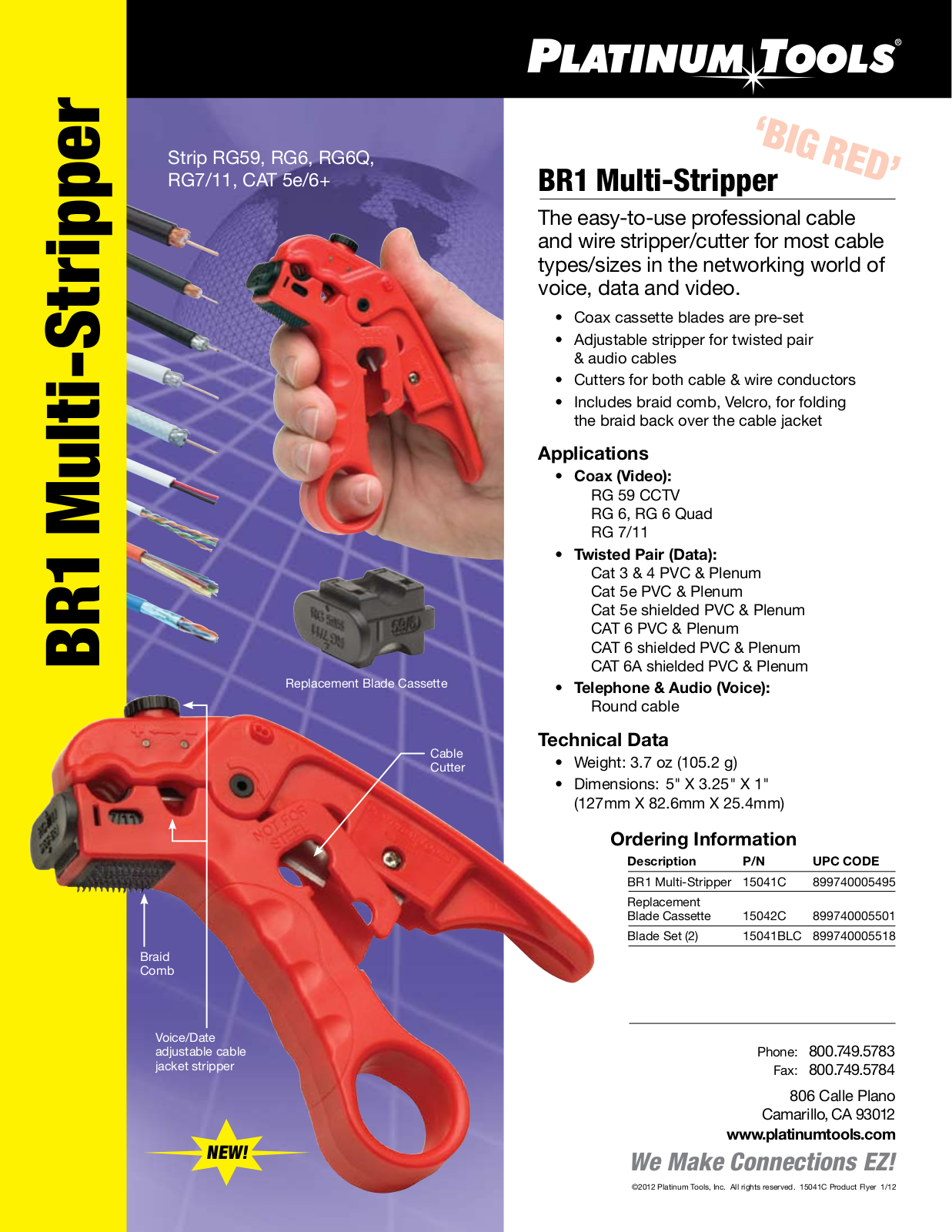 Platinum Tools 15041C Specsheet