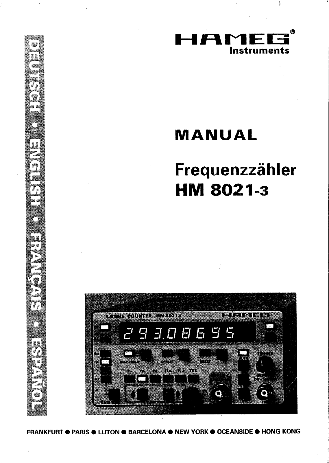 HAMEG HM 8021-3 User guide