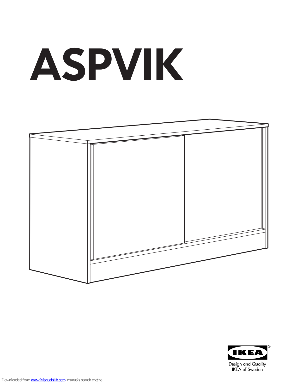 IKEA ASPVIK CAB/SLIDING DOORS 55X30, ASPVIK Instructions Manual - ManualMachine.com