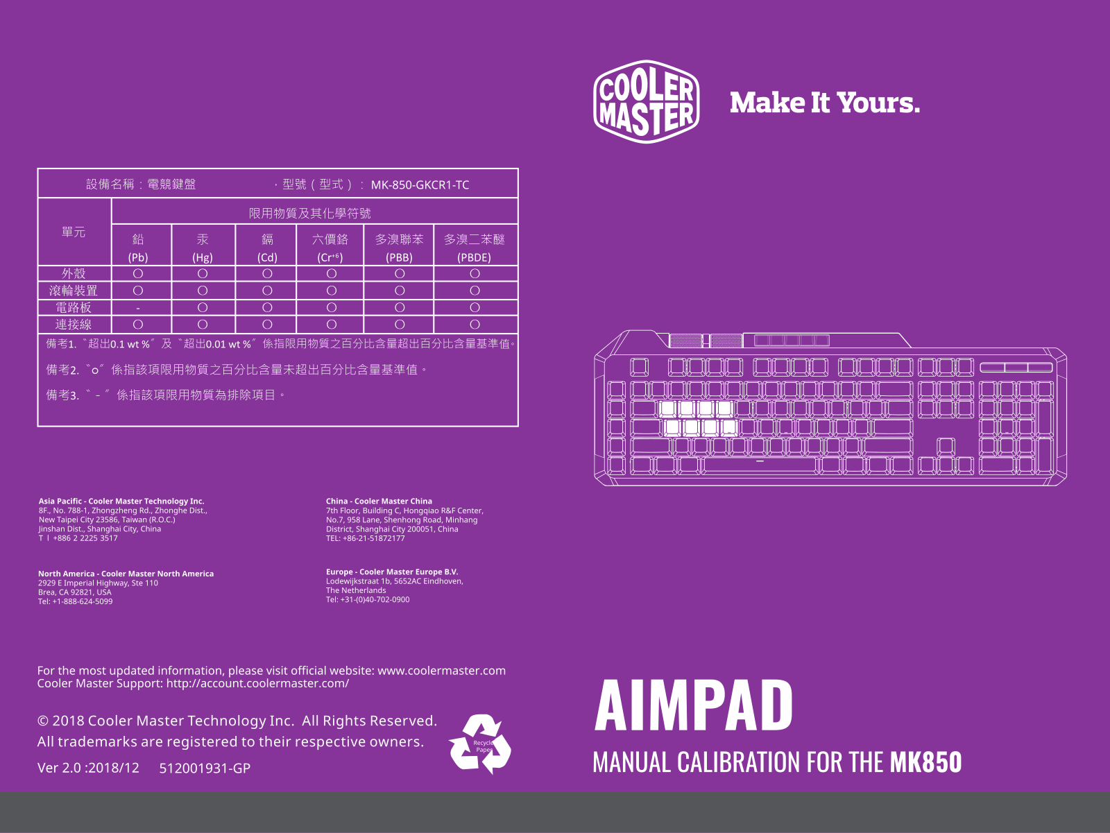 Cooler master Aimpad User Manual