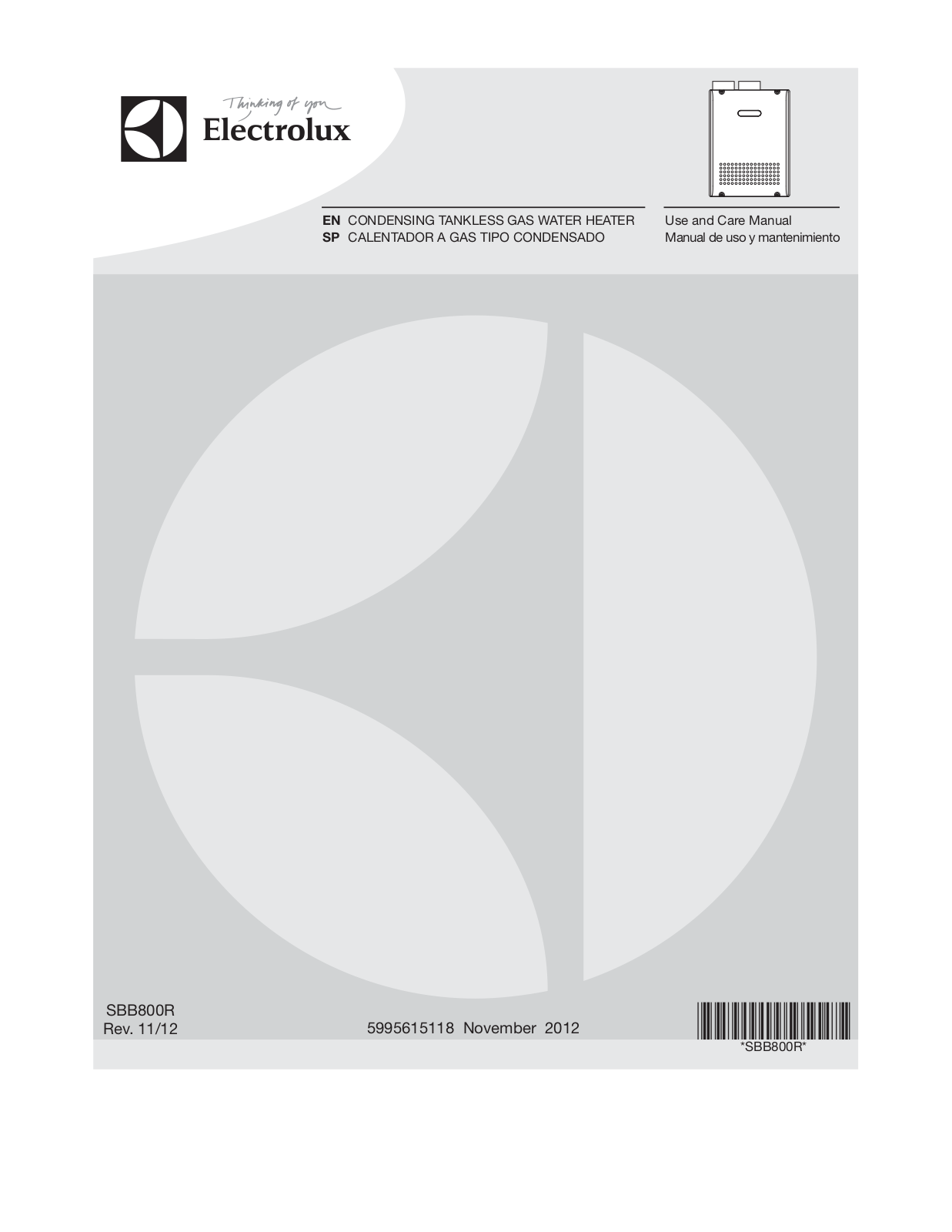 Electrolux EP19WI30LS User Manual