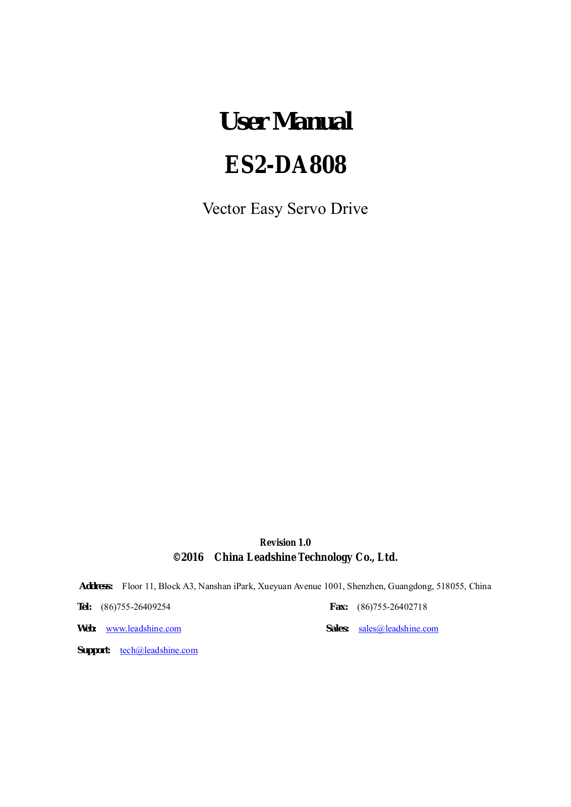 Leadshine ES2-DA808 User Manual - ManualMachine.com