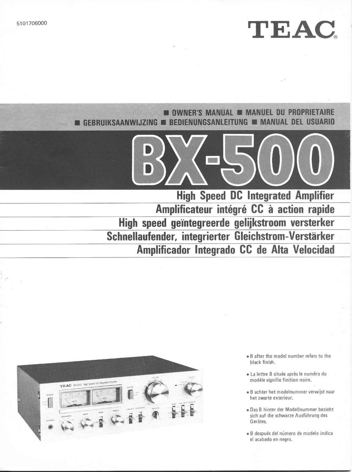 Teac BX-500 Owners Manual