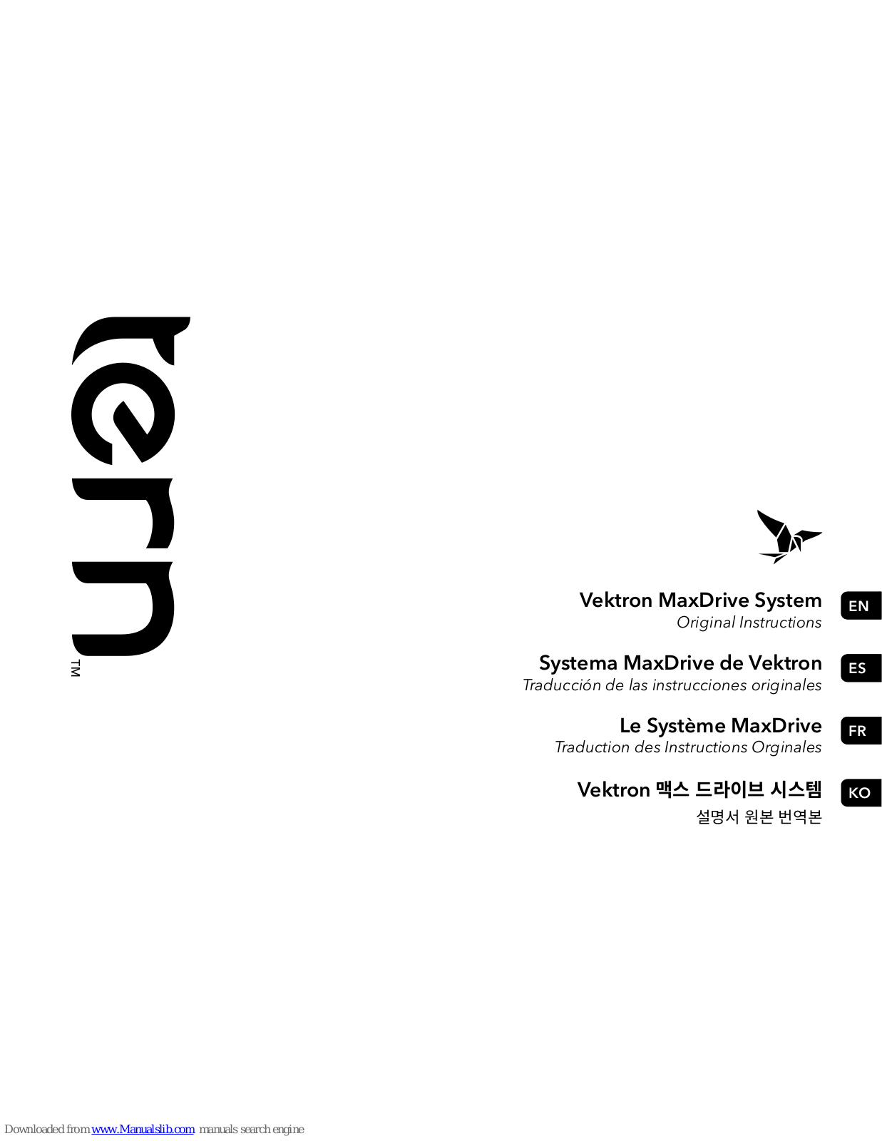 Tern Vektron MaxDrive System Original Instructions Manual