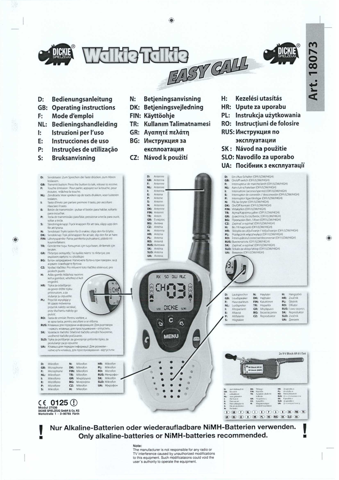 Dickie Toys 49021TX Users manual