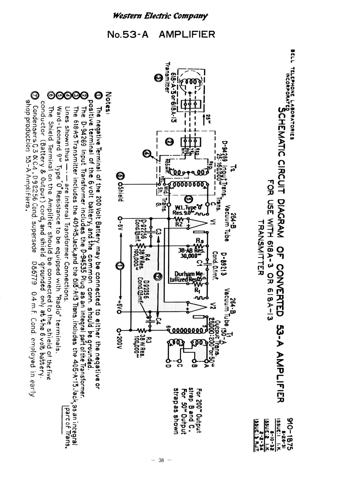 Western Electric 53-A Schematic