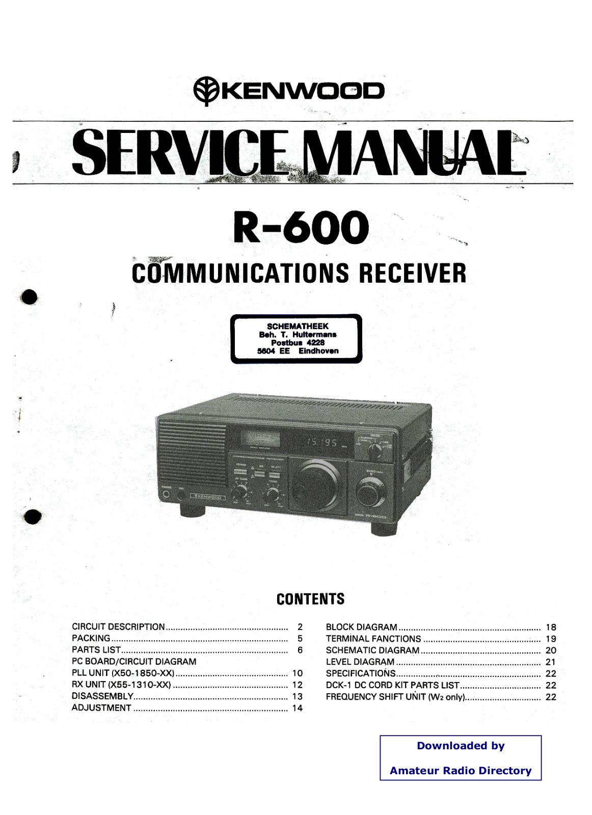 Kenwood R600 User Guide