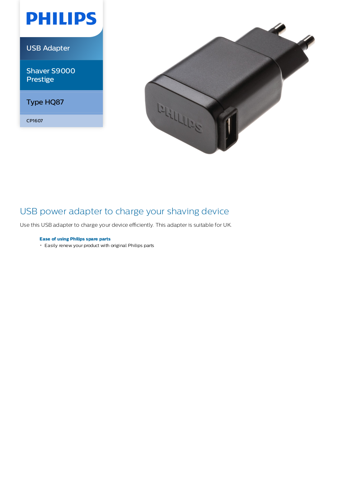 Philips CP1607/01 leaflet - ManualMachine.com