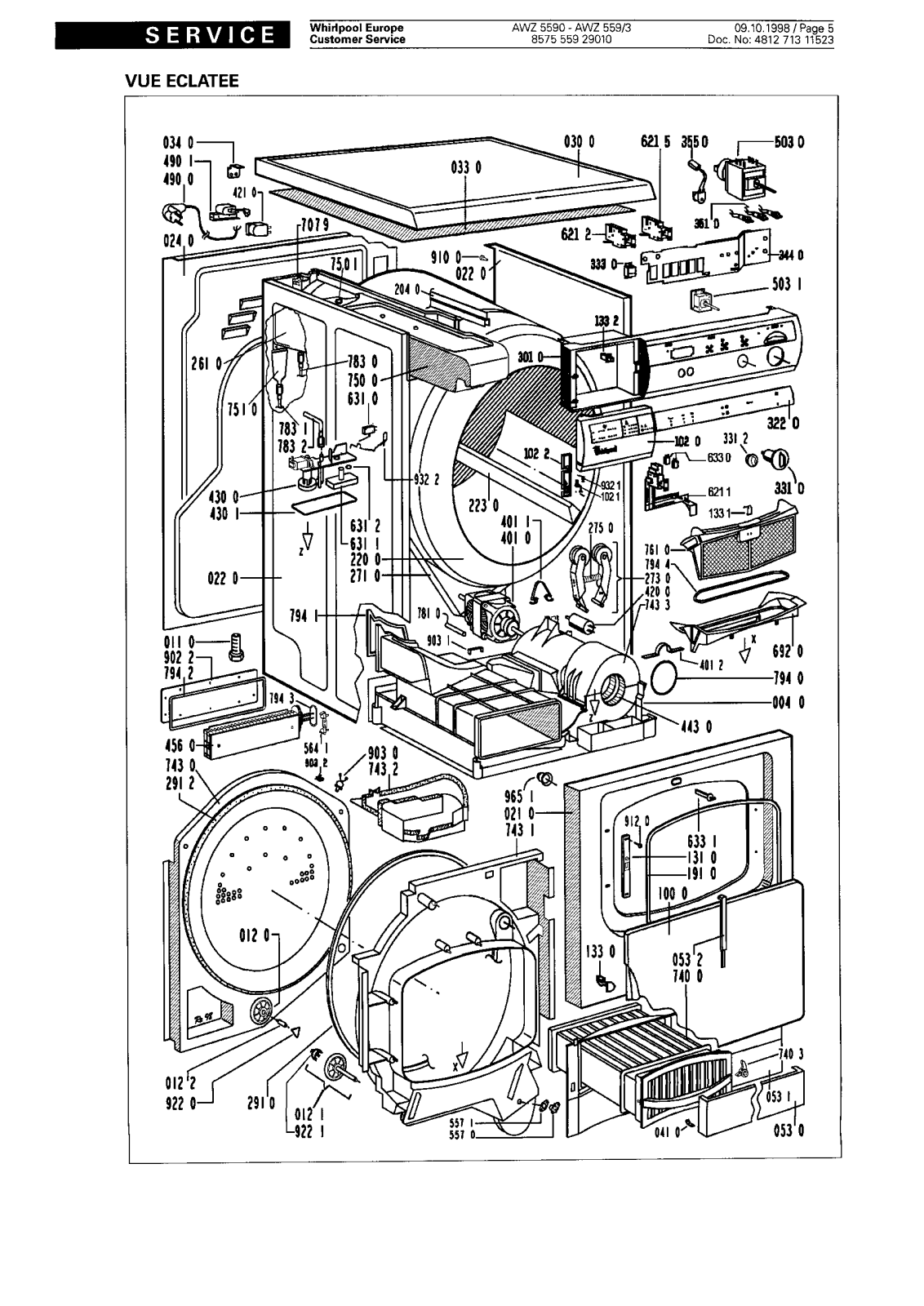 WHIRLPOOL AWZ8238 User Manual