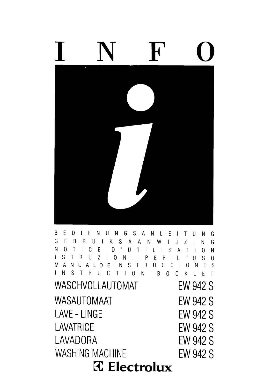 electrolux EW942S User Manual