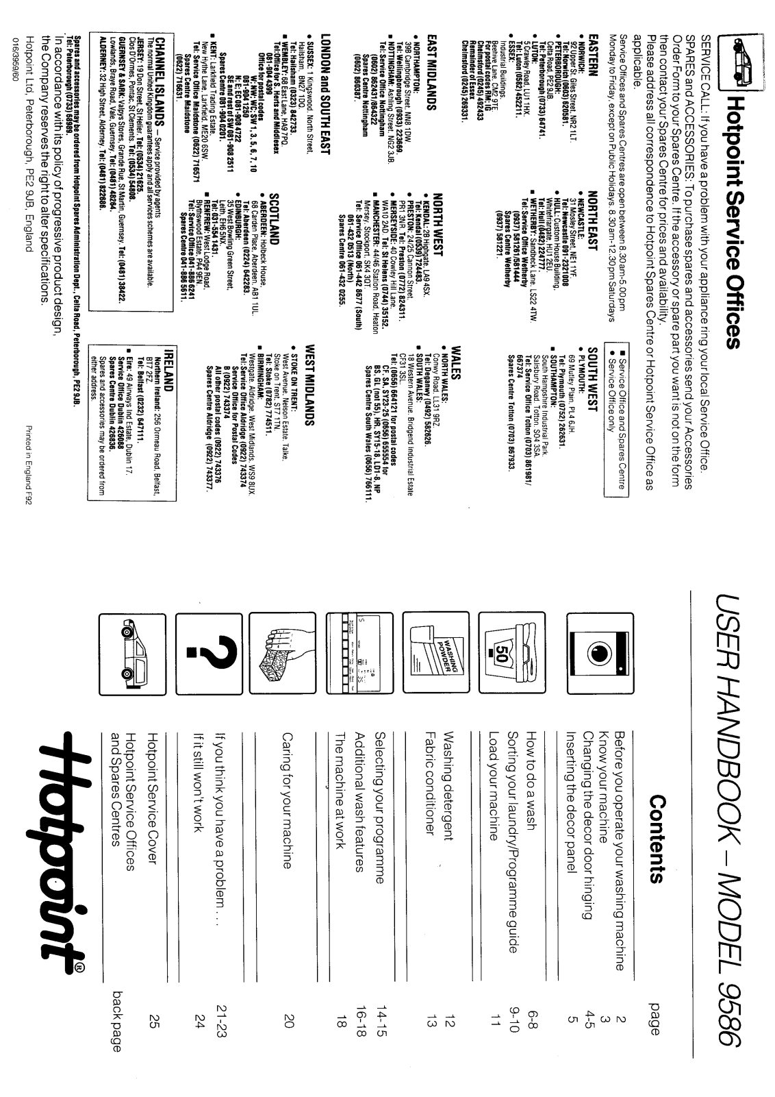 Hotpoint 9586 User Manual