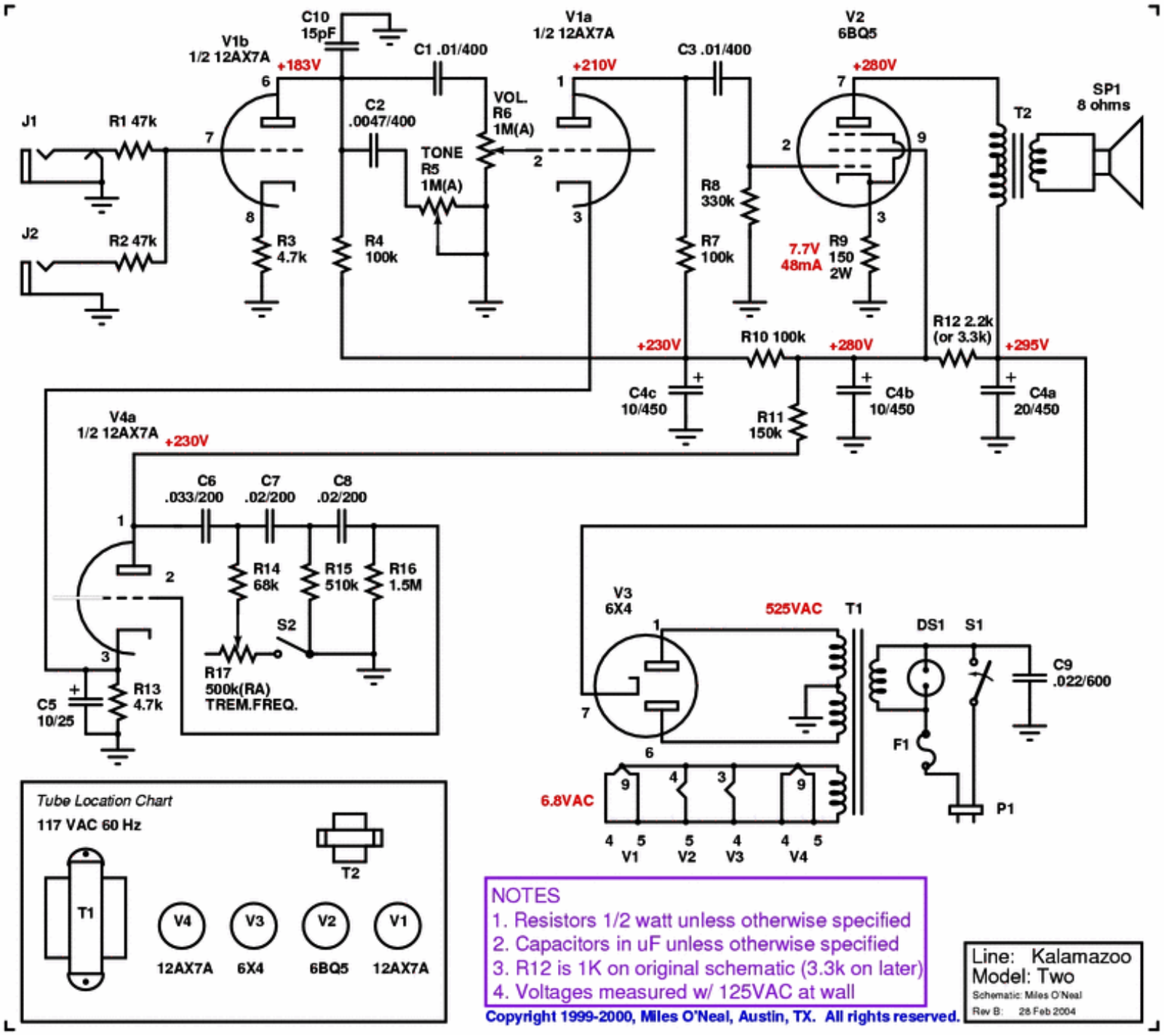 Kalamazoo TWO schematic